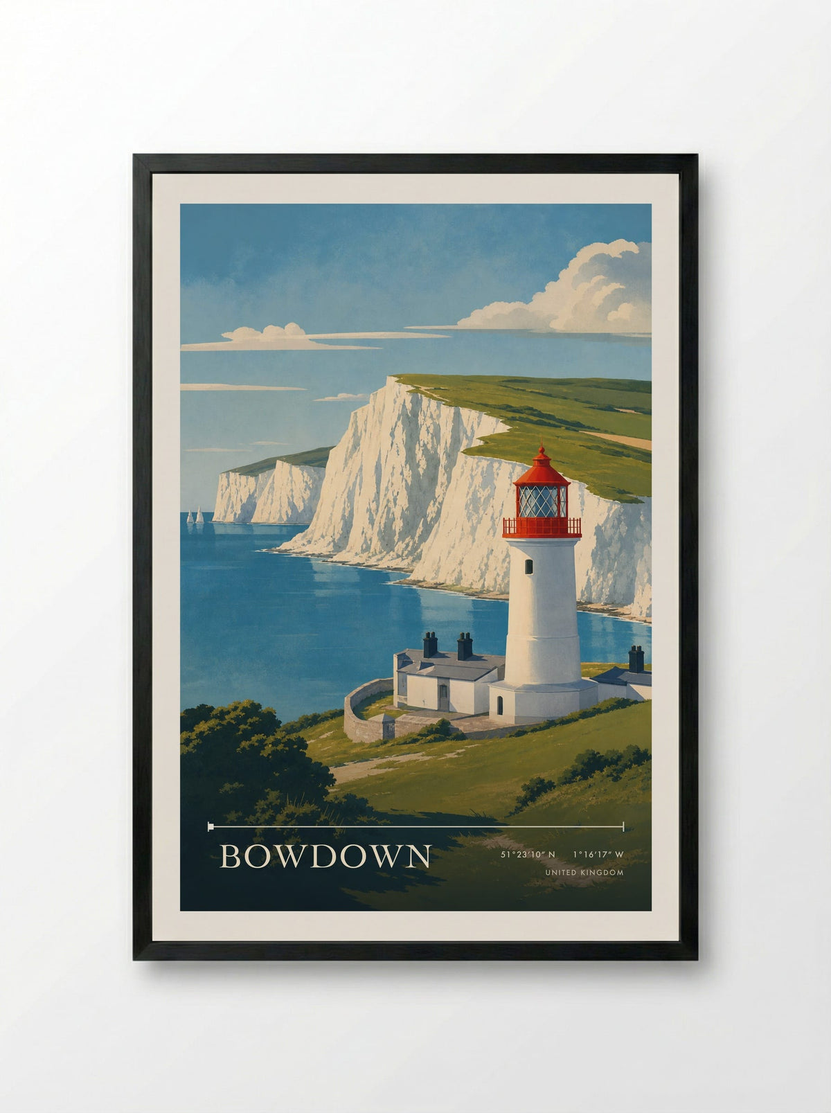 Bowdown | Travel Poster - Framed Print Black