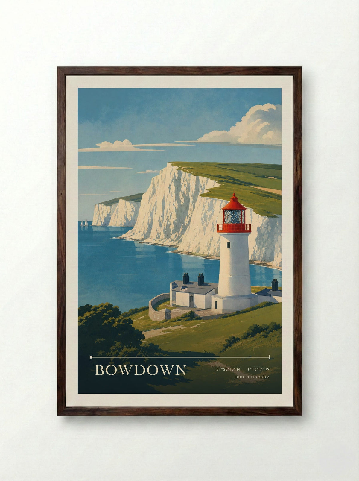 Bowdown | Travel Poster - Framed Print Dark Wood