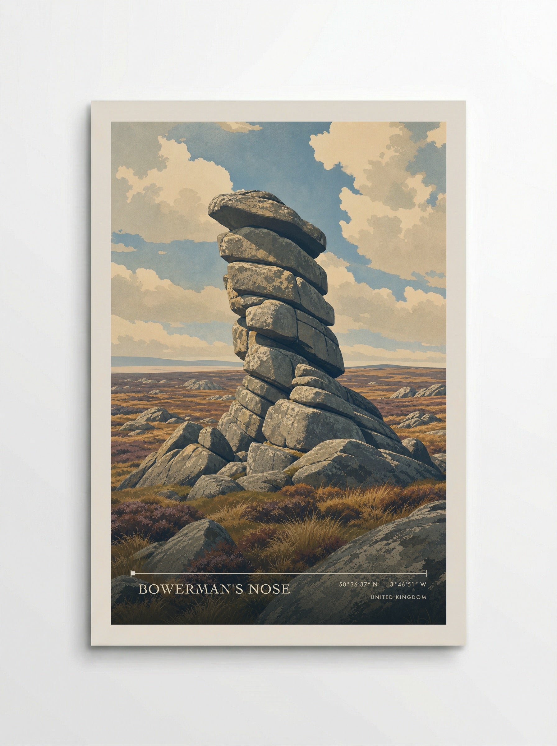 Bowerman's Nose United Kingdom Travel Poster - Poster