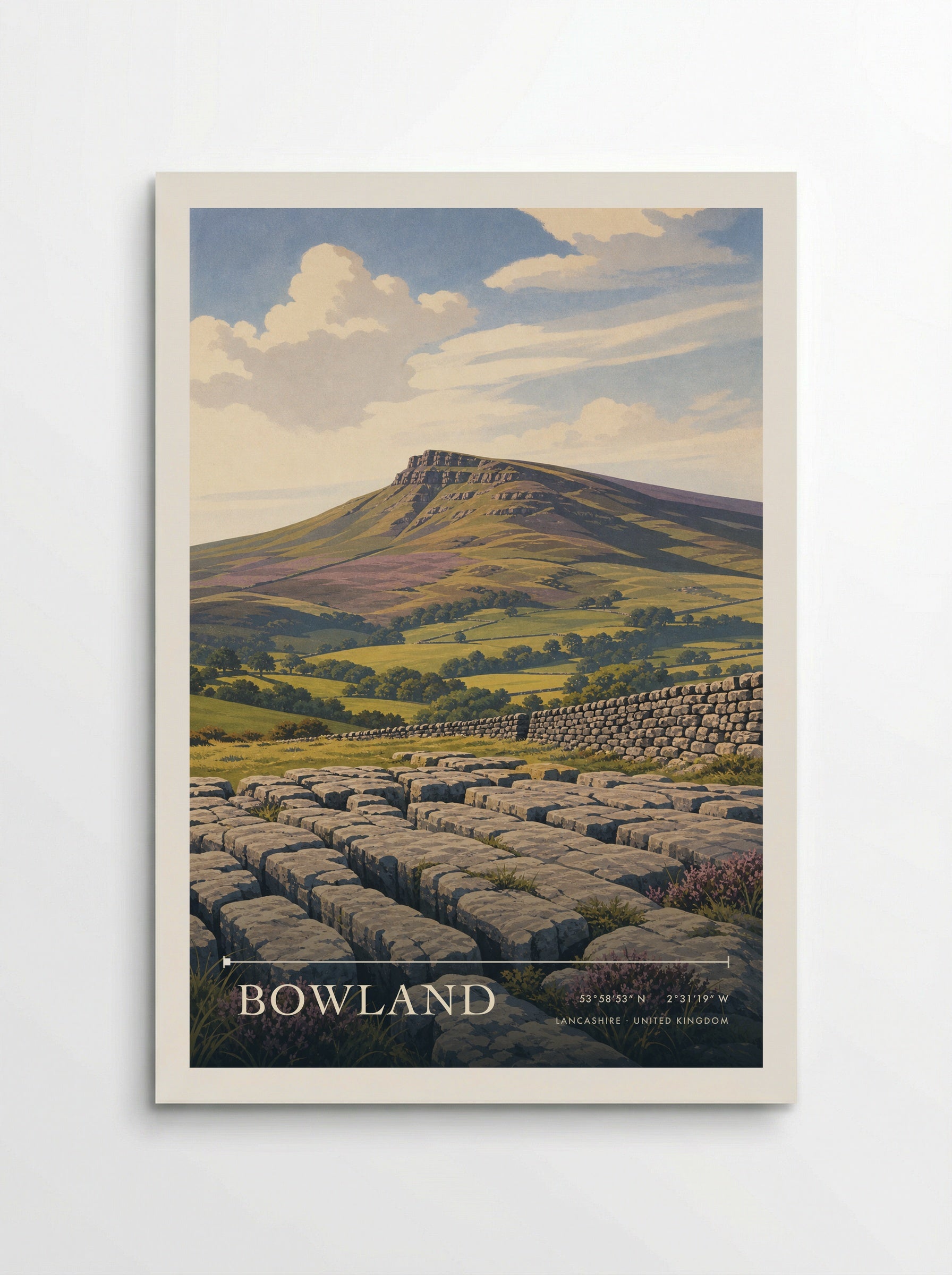 Bowland Lancashire United Kingdom Travel Poster - Poster