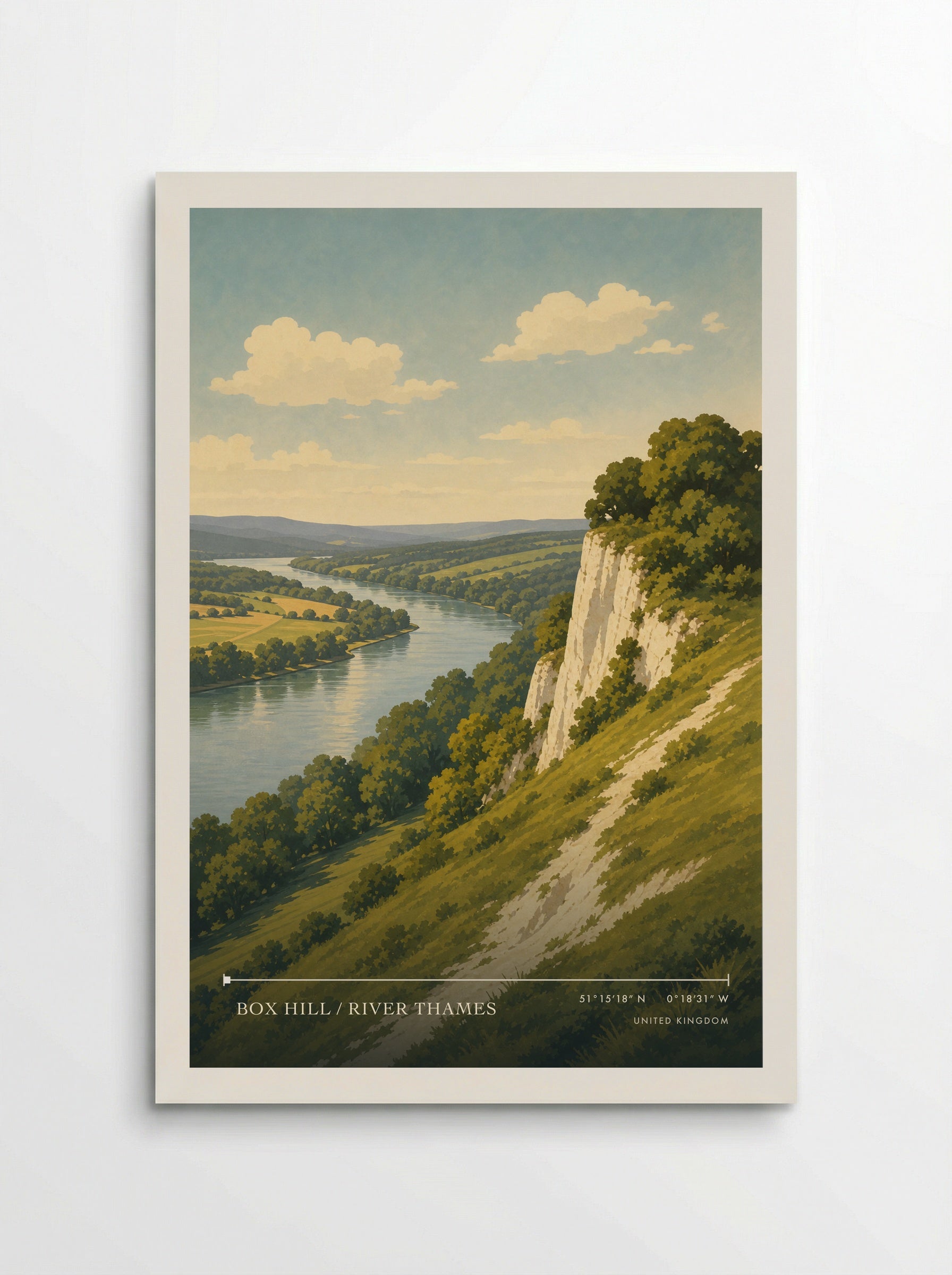 Box Hill / River Thames United Kingdom Travel Poster - Poster