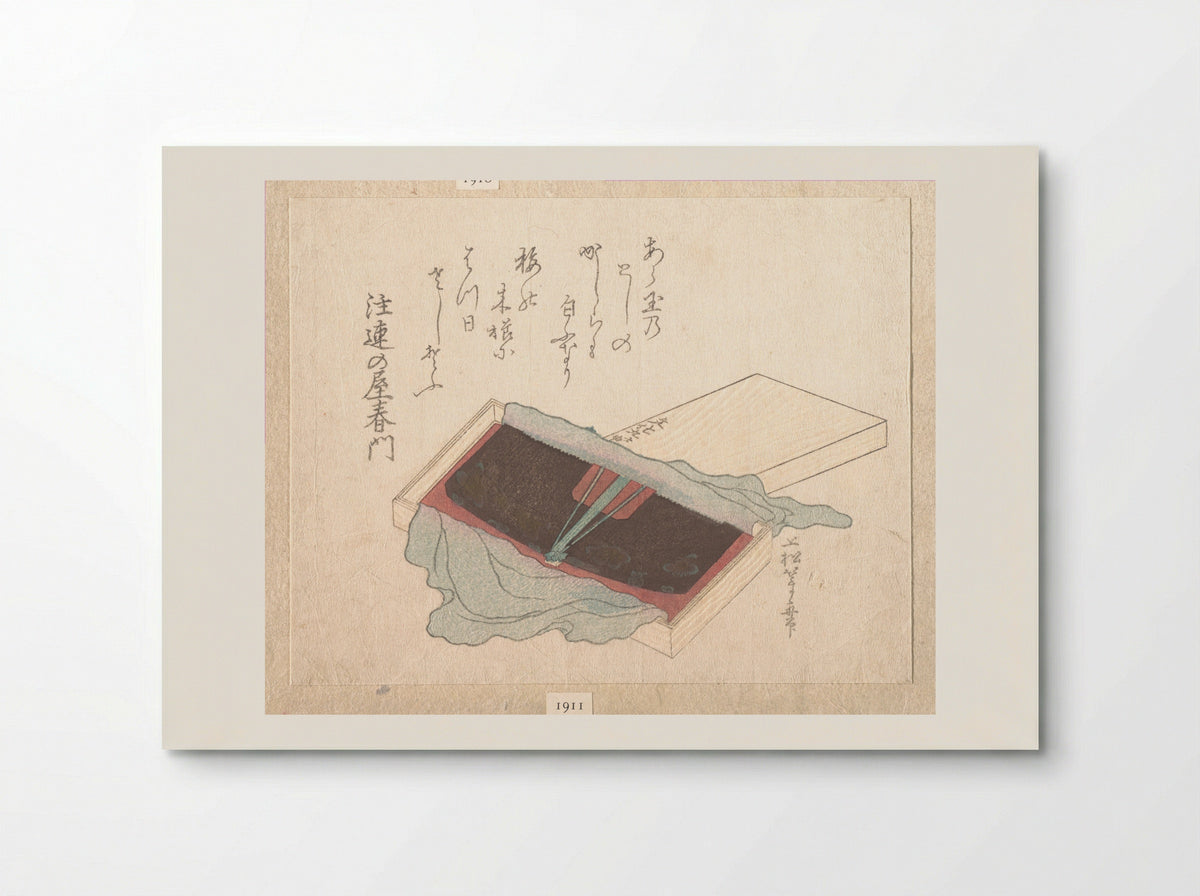 Box with a Lacquer Comb - Uematsu Tōshū - Poster