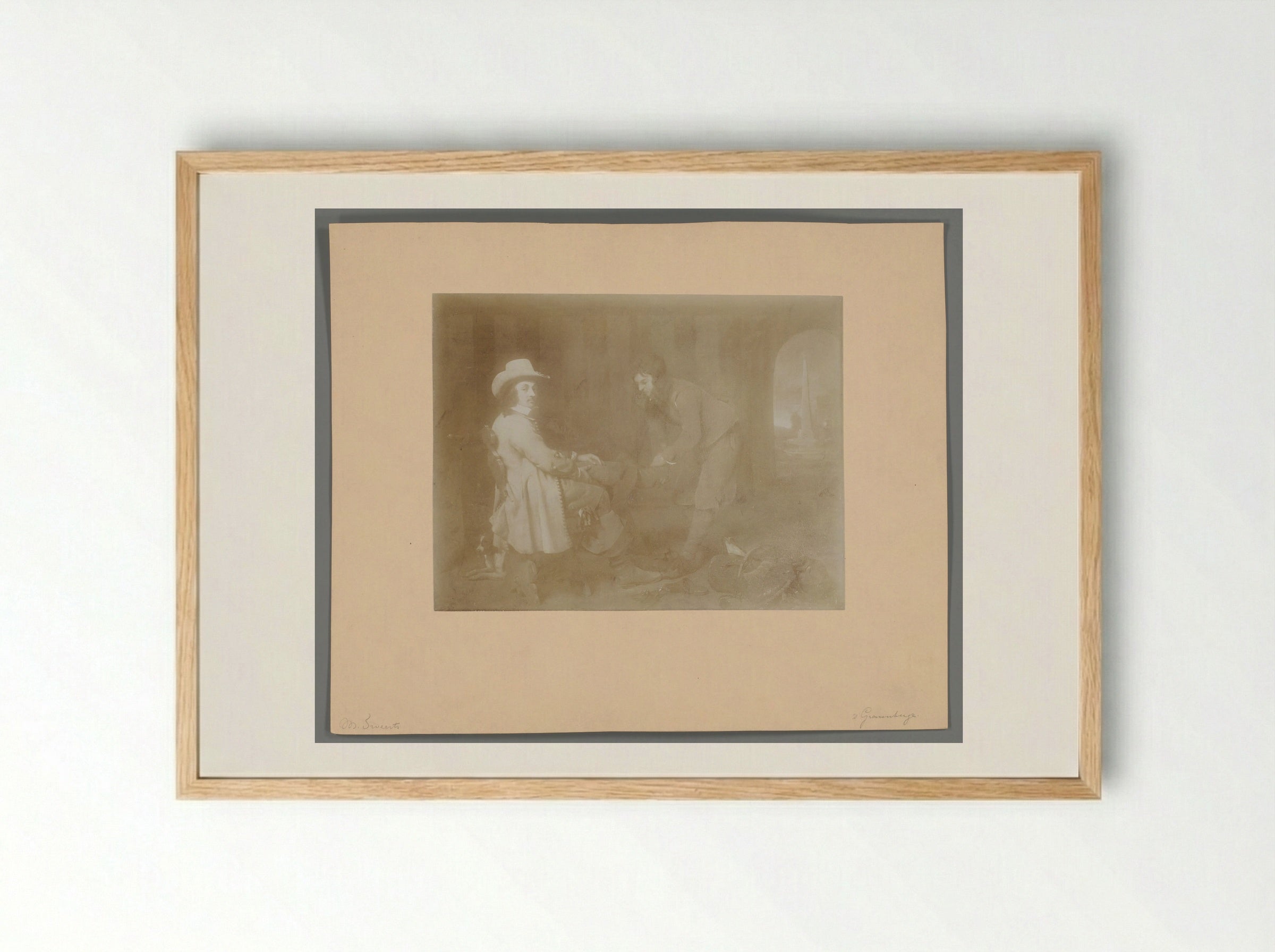 Boy Removing a Gentleman's Shoe - Michael Sweerts - Framed Print Wood