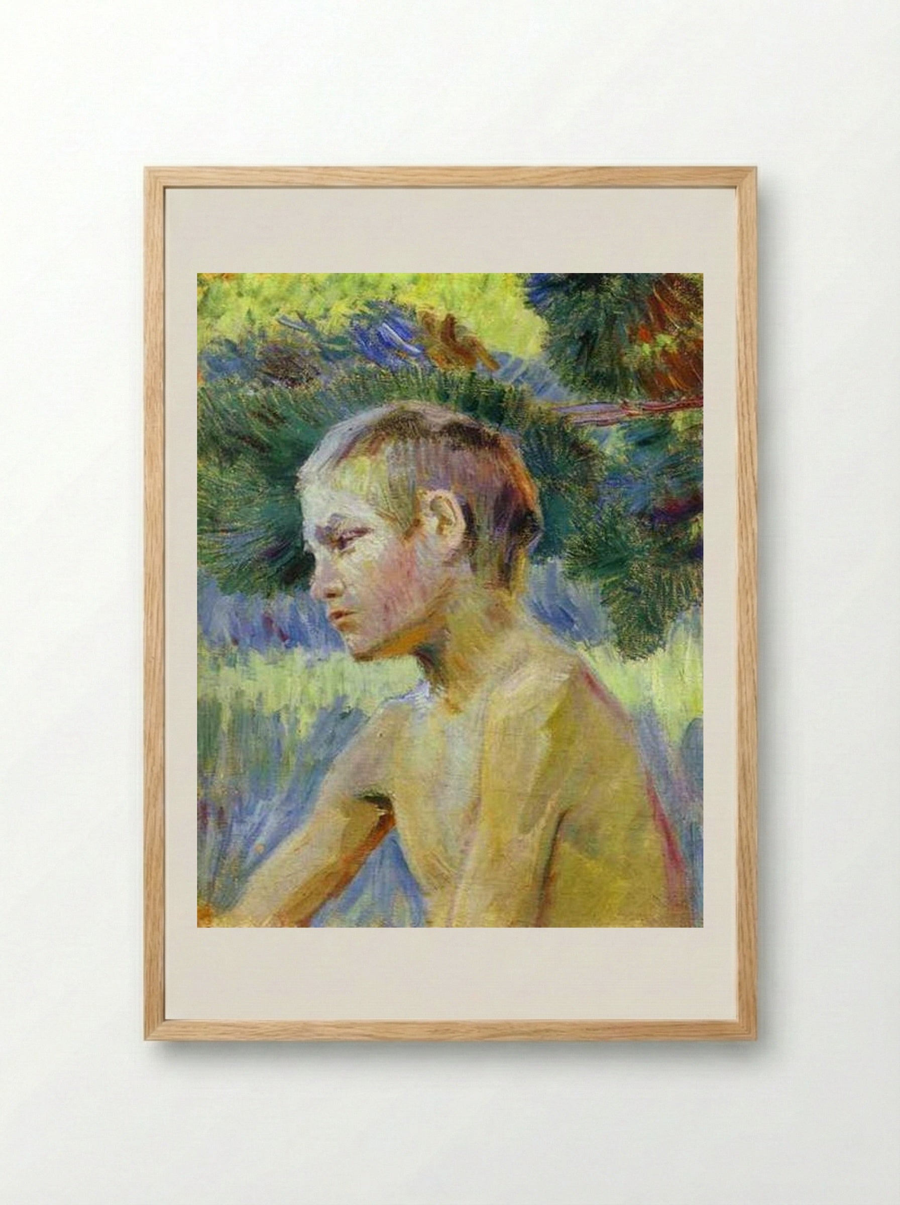 Boy Seated - Victor Borisov-Musatov - Framed Print Wood
