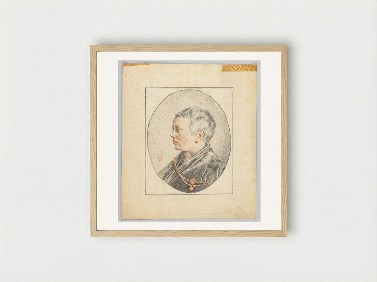 Boy in Profile, facing left - Salomon de Bray - Framed Print Wood