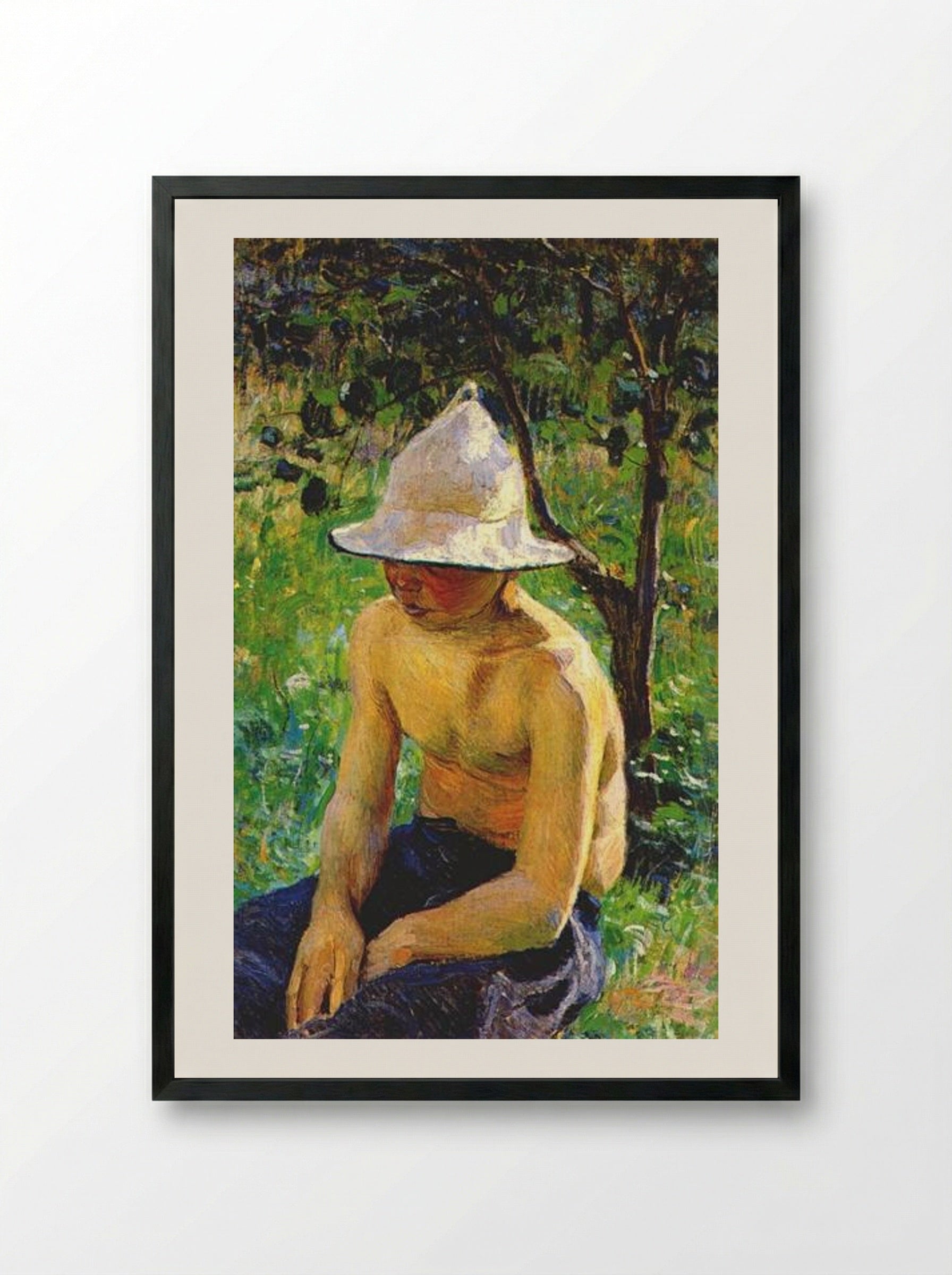 Boy in the Garden - Victor Borisov-Musatov - Framed Print Black