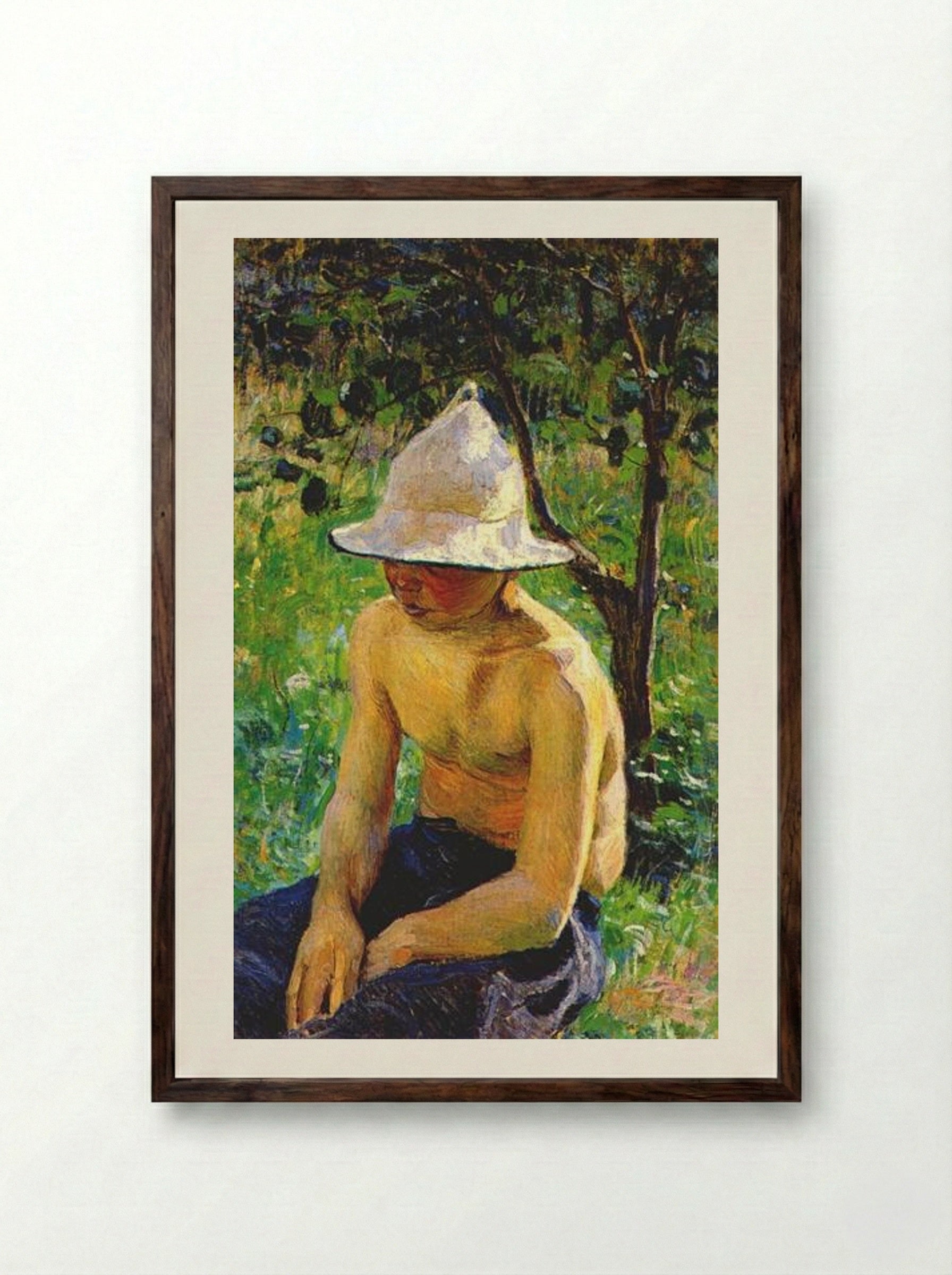 Boy in the Garden - Victor Borisov-Musatov - Framed Print Dark Wood