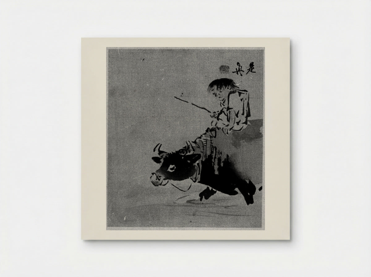 Boy on Ox - Shibata Zeshin - Poster