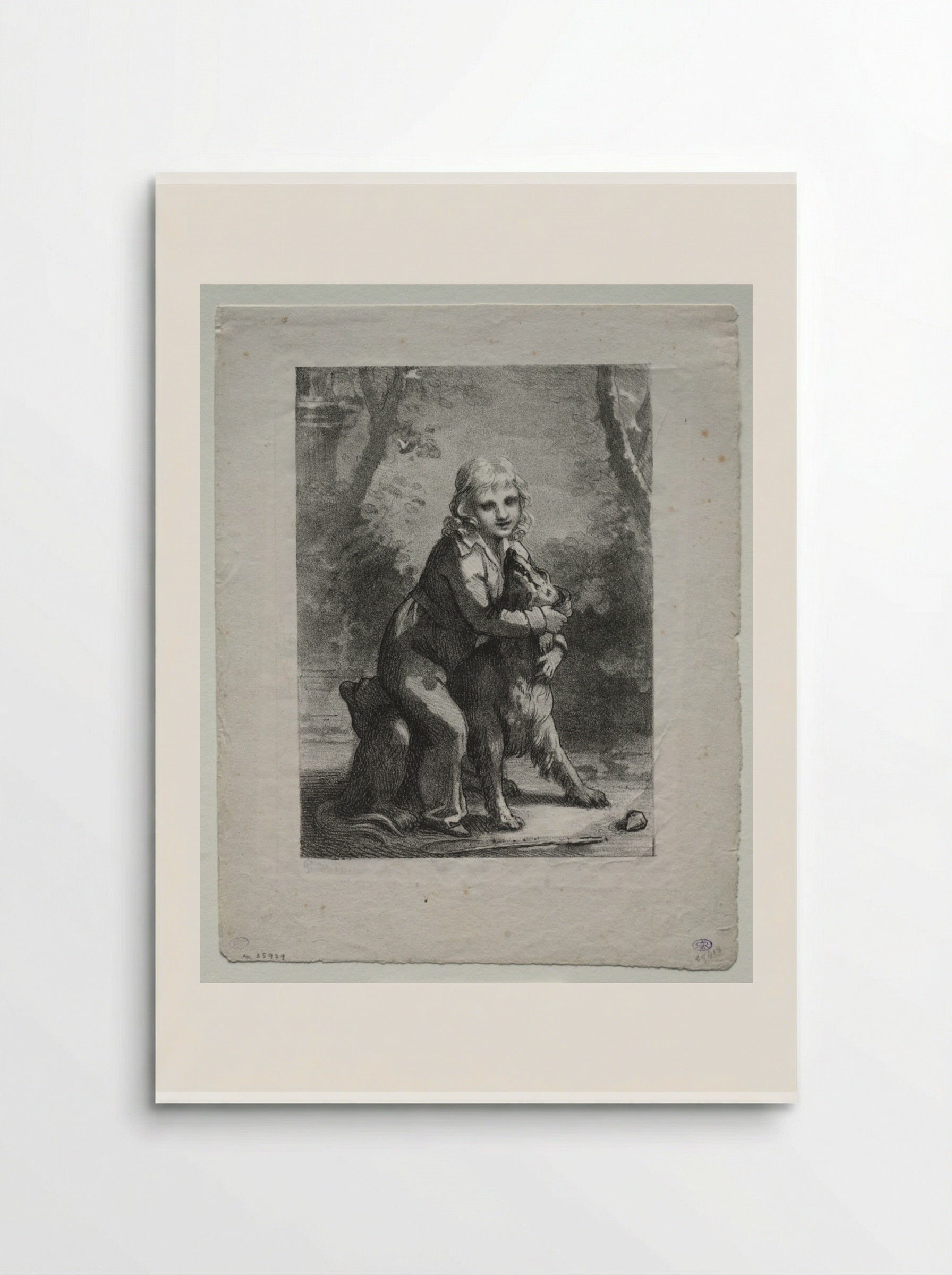 Boy with a Dog - Pierre-Paul Prud'hon - Poster