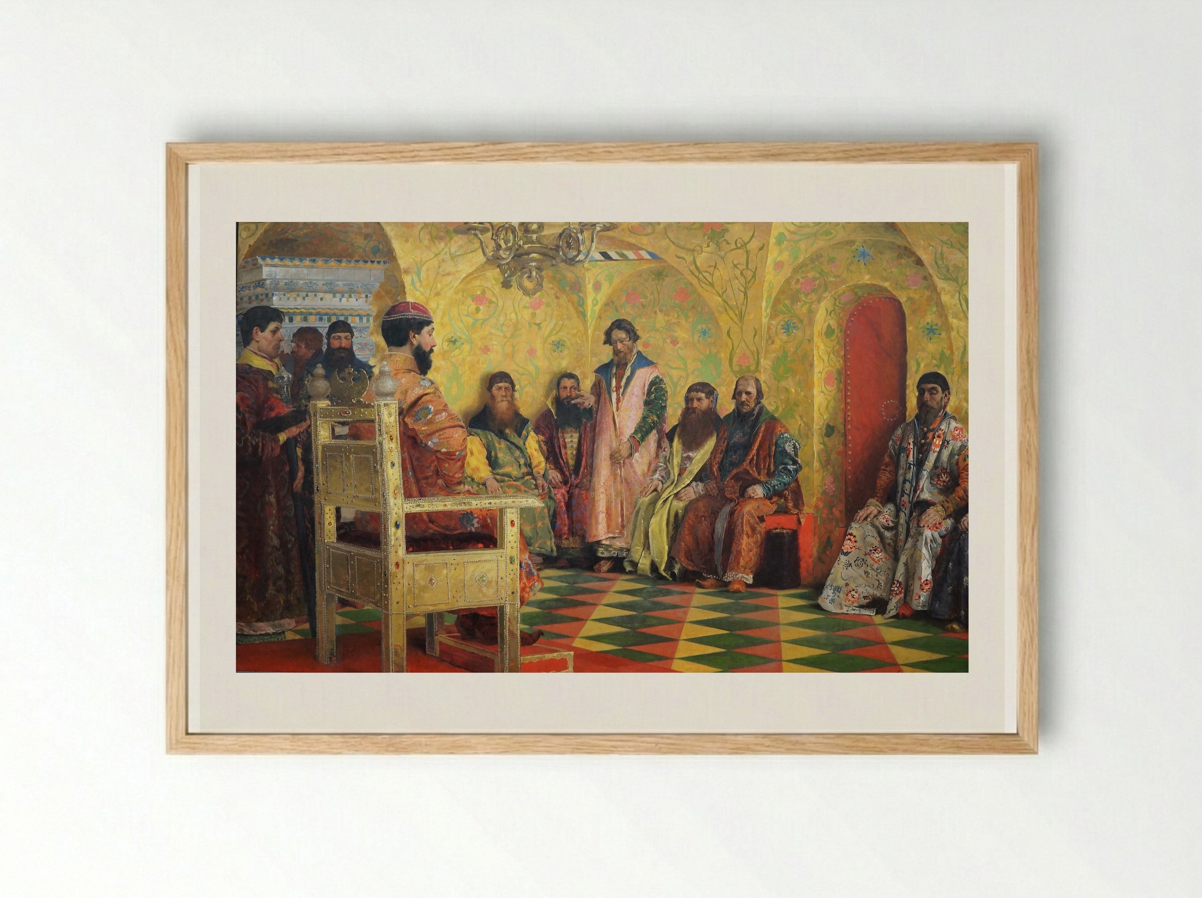 Boyar Duma - Andrei Ryabushkin - Framed Print Wood