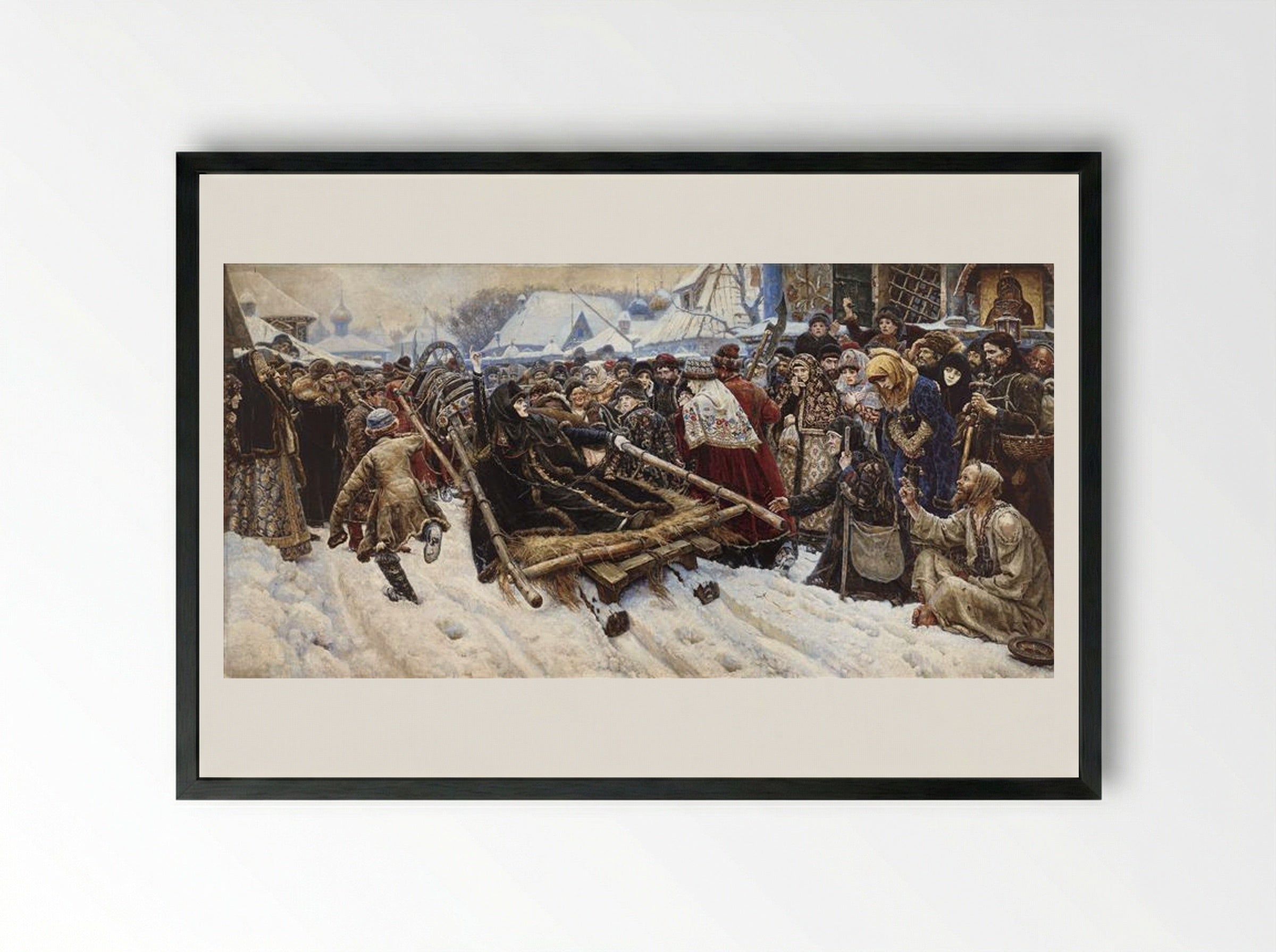 Boyarynya Morozova - Vasily Surikov - Framed Print Black