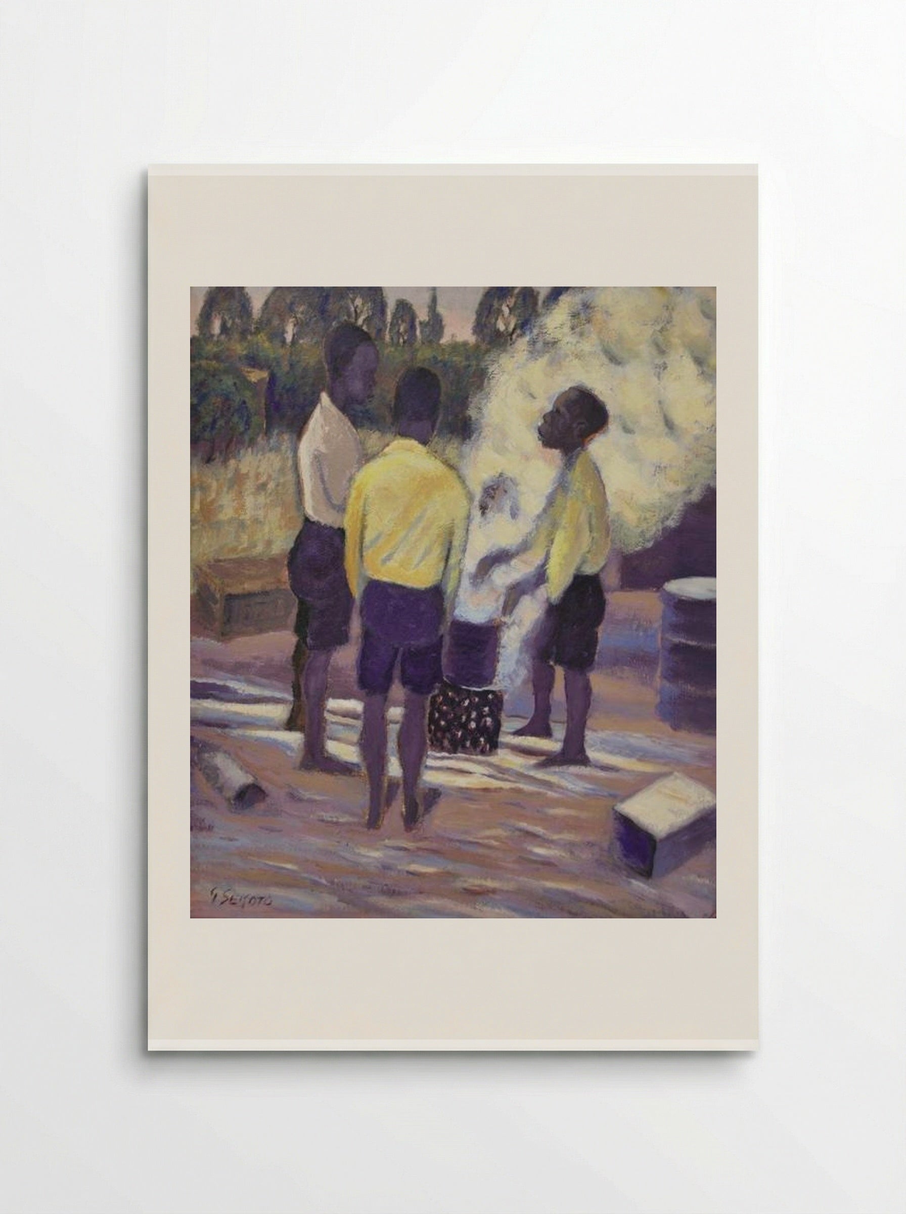 Boys Around a Brazier, Eastwood - Gerard Sekoto - Poster