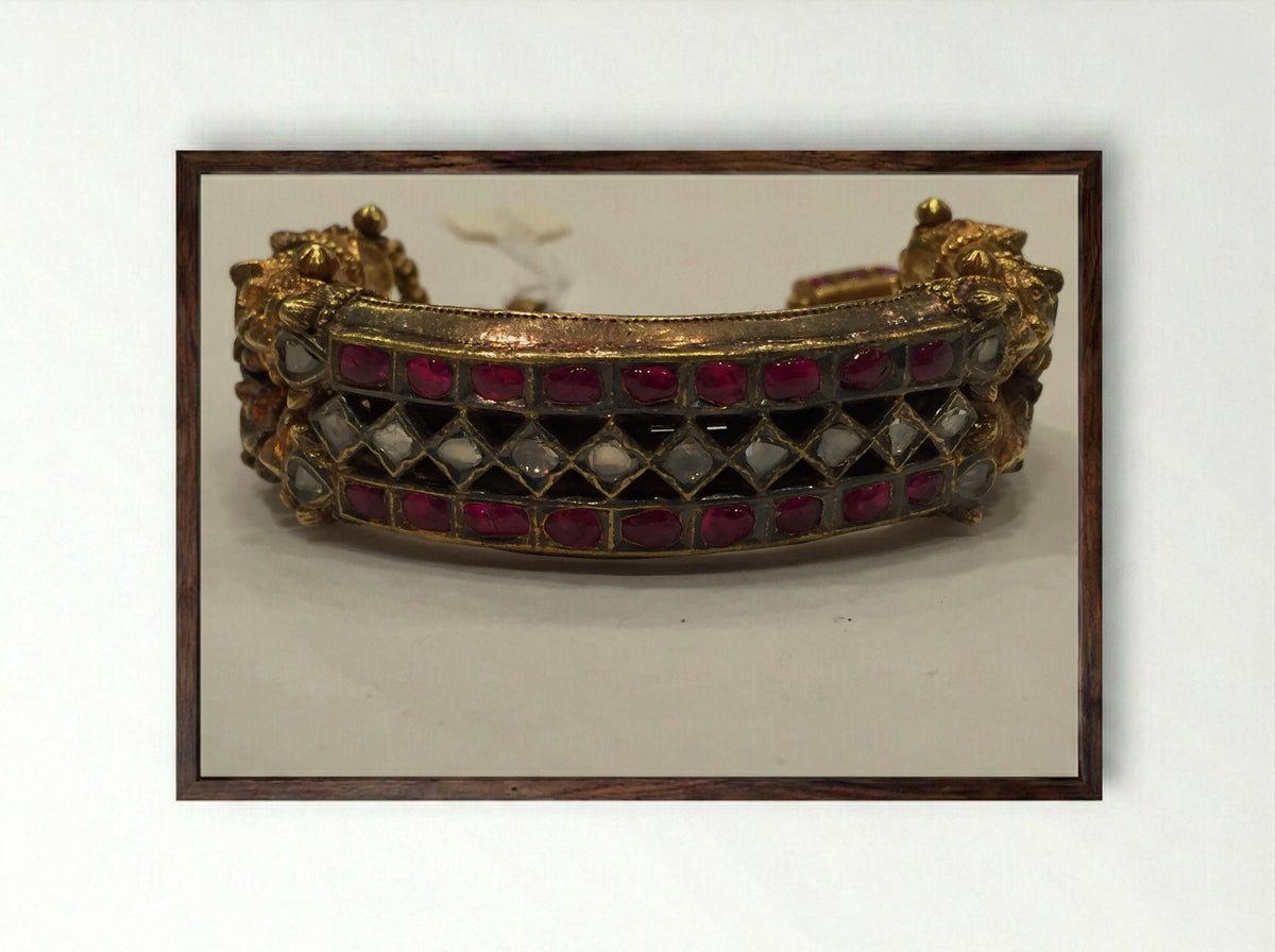 Bracelet with Lion Hinges - Fine Art Print - Framed Print Dark Wood