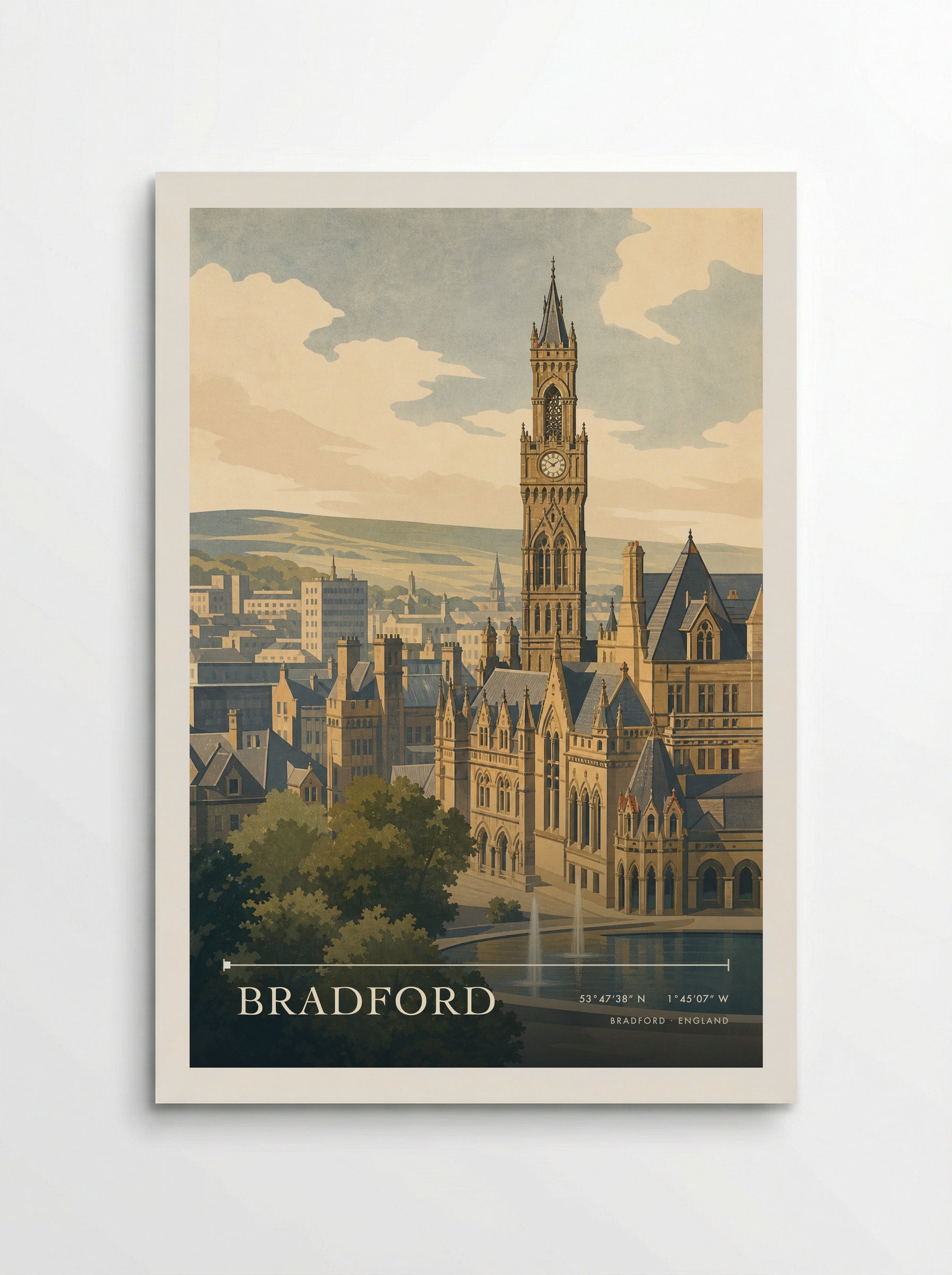Bradford England Travel Poster - Poster