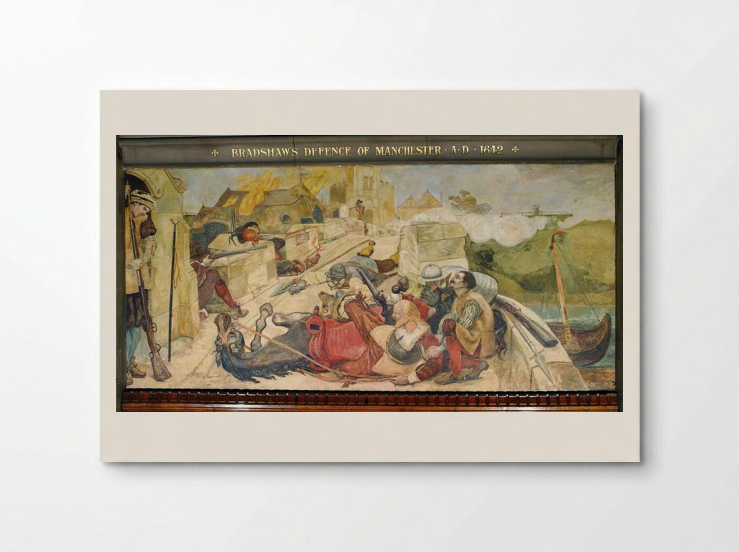 Bradshaw's Defence of Manchester, A.D. 1642 - Ford Madox Brown - Poster