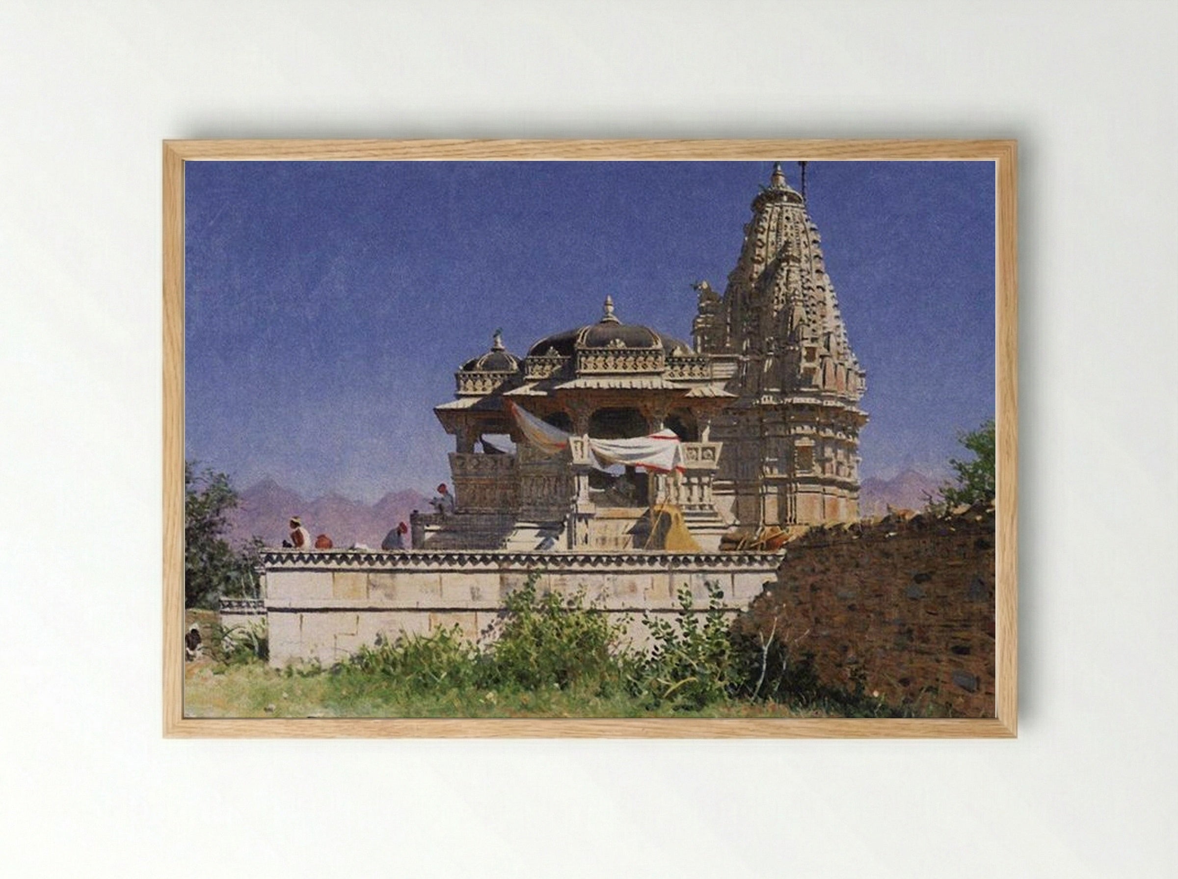 Brahminic Temple in Adelnure - Vasily Vereshchagin - Framed Print Wood