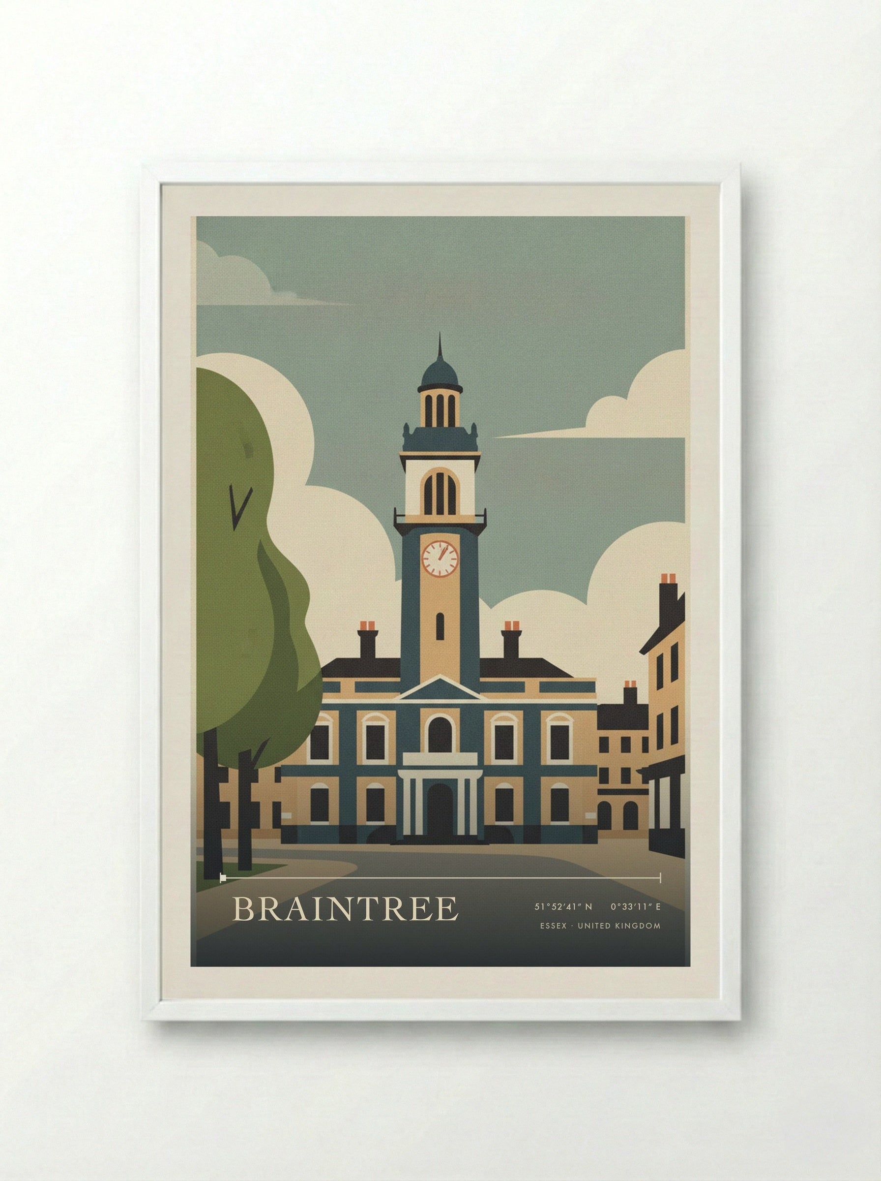 Braintree Essex United Kingdom Travel Poster - Framed Print White