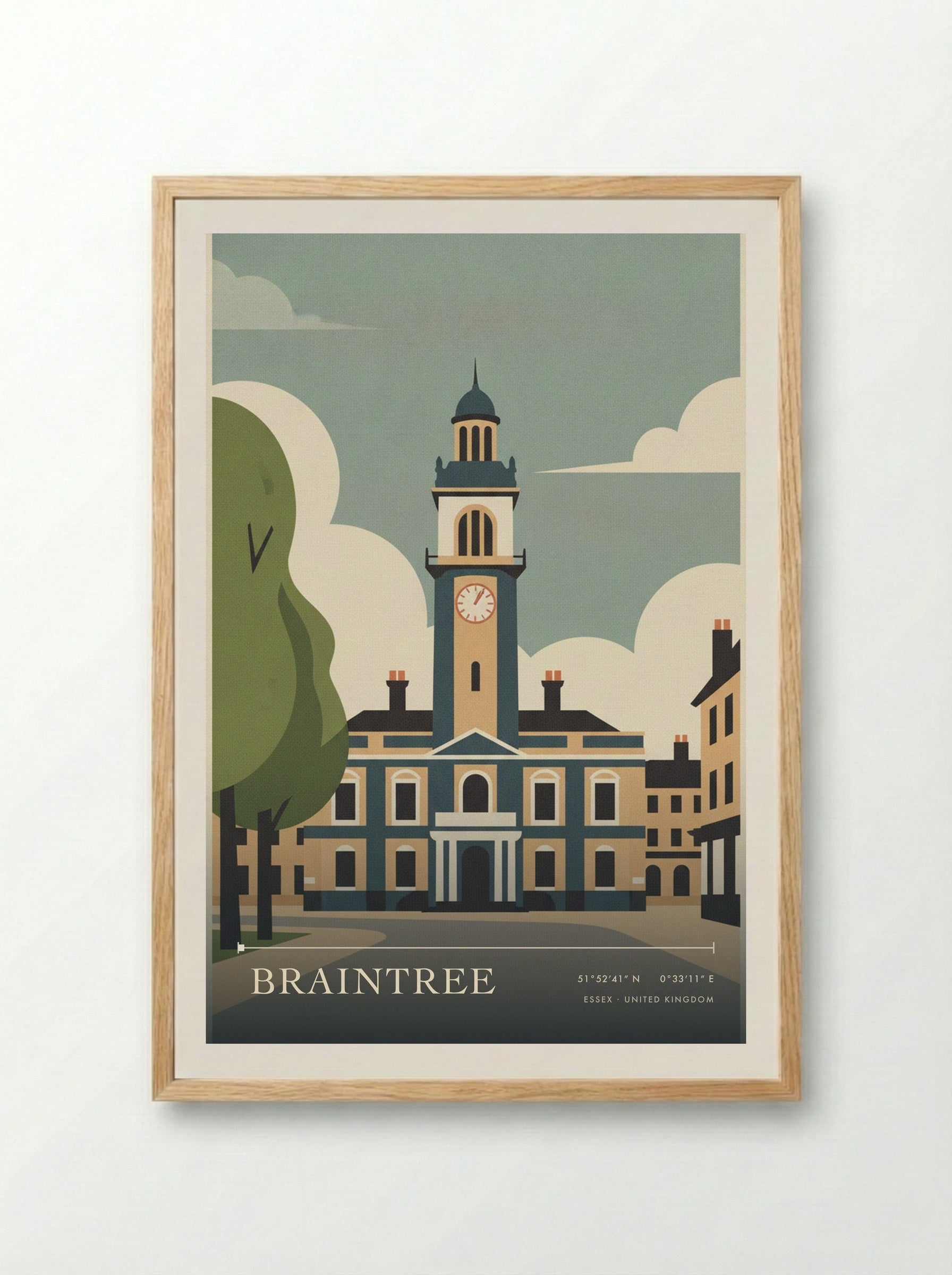 Braintree Essex United Kingdom Travel Poster - Framed Print Wood