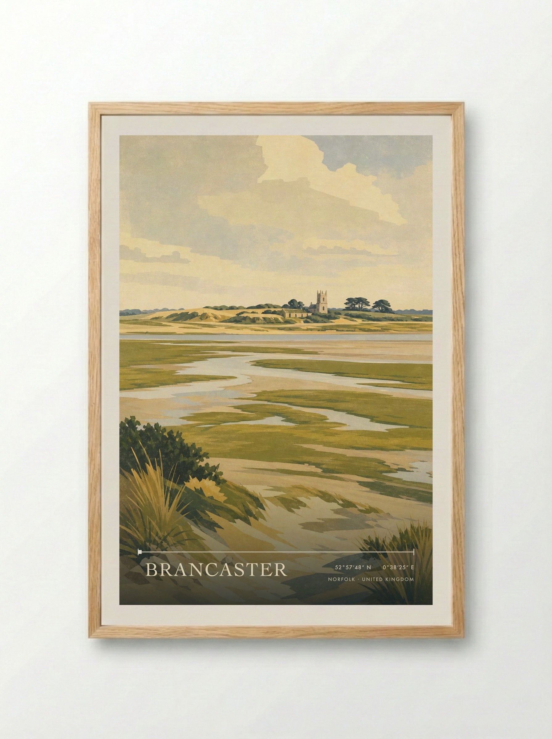 Brancaster Norfolk United Kingdom Travel Poster - Framed Print Wood