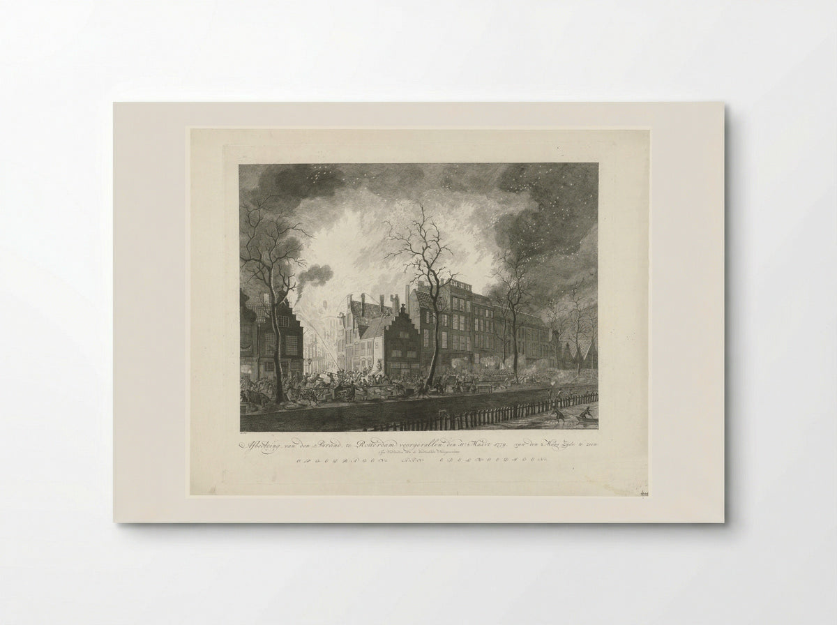 Brand in de Pottebakkerssteeg te Rotterdam, 1779 - Pieter de Mare - Poster
