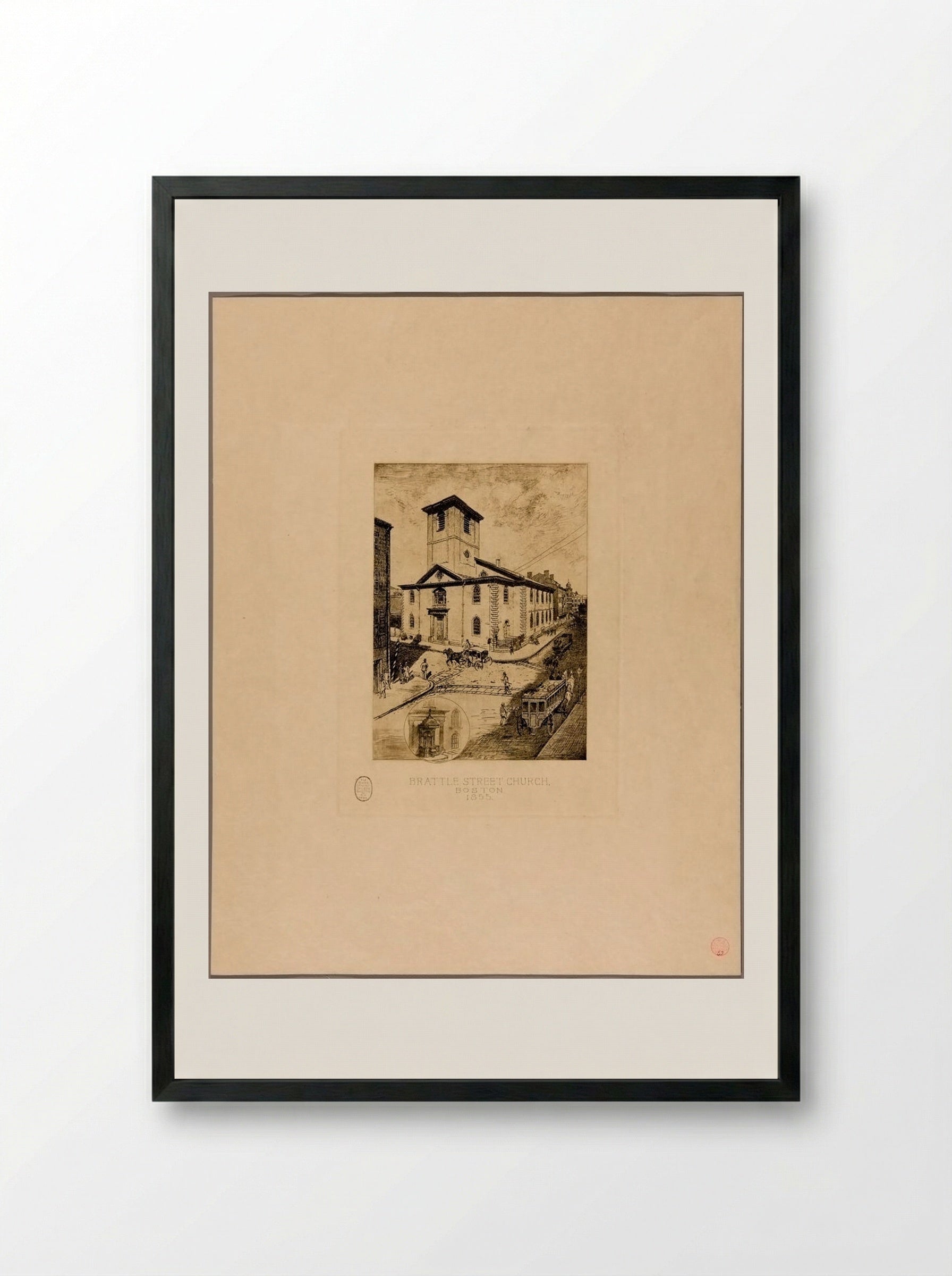 Brattle Street Church, Boston, 1855 - Sidney L. Smith - Framed Print Black