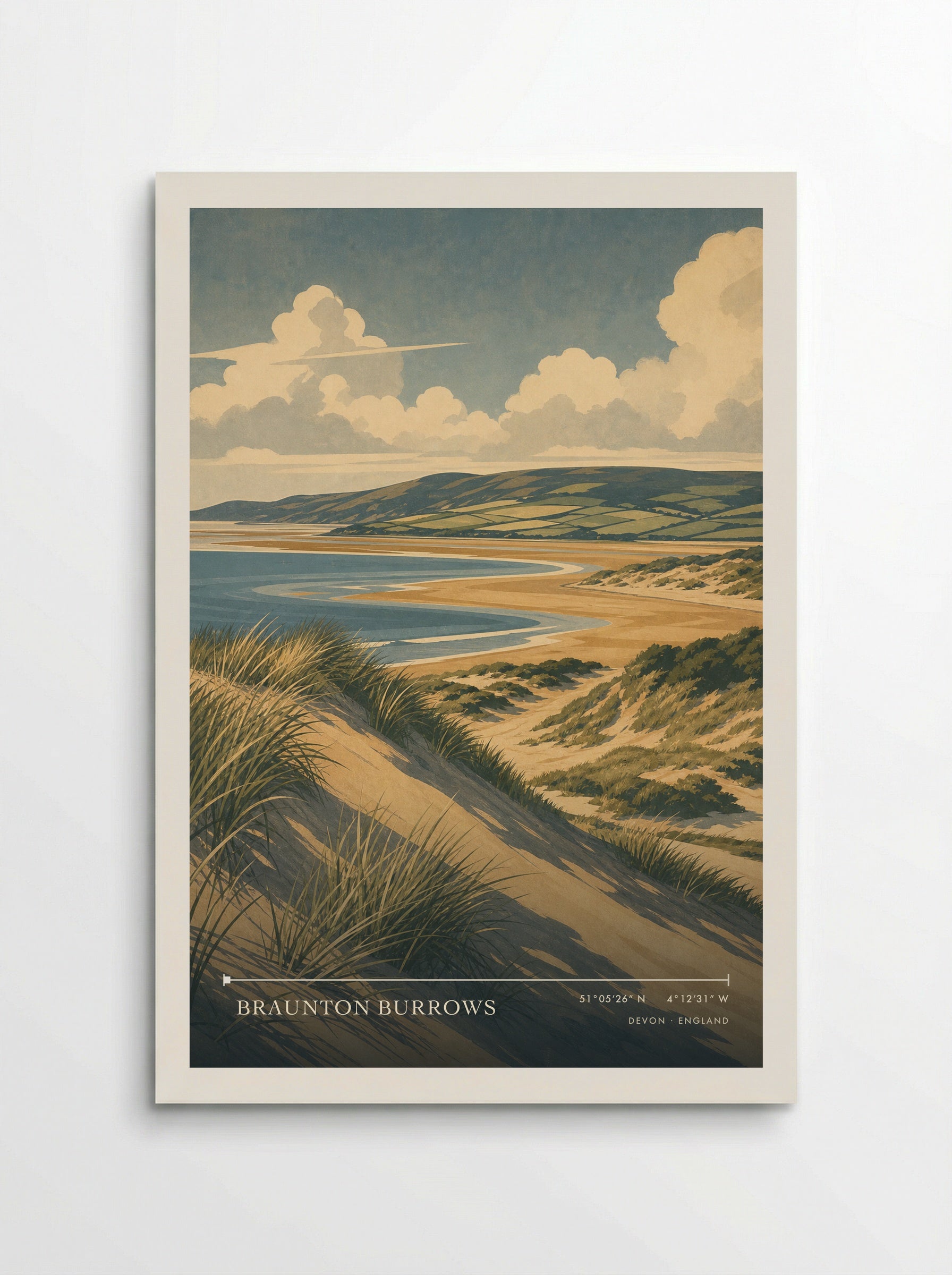 Braunton Burrows Devon England Travel Poster - Poster