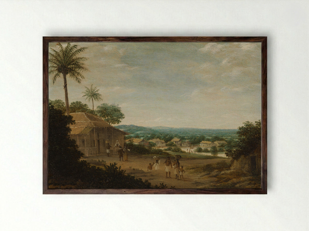 Braziliaans dorp - Frans Jansz. Post - Framed Print Dark Wood