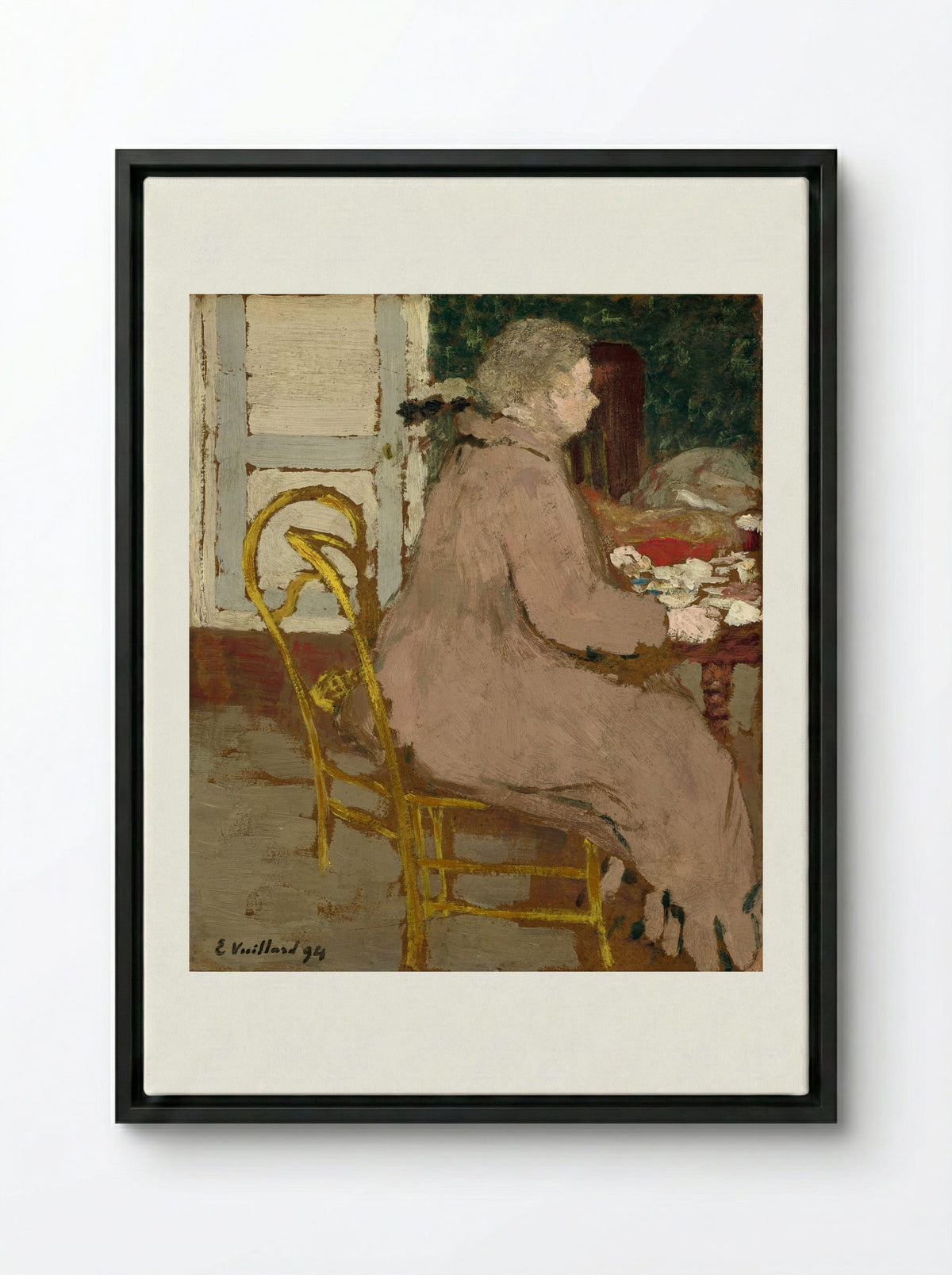 Breakfast - Édouard Vuillard - Framed Canvas Black