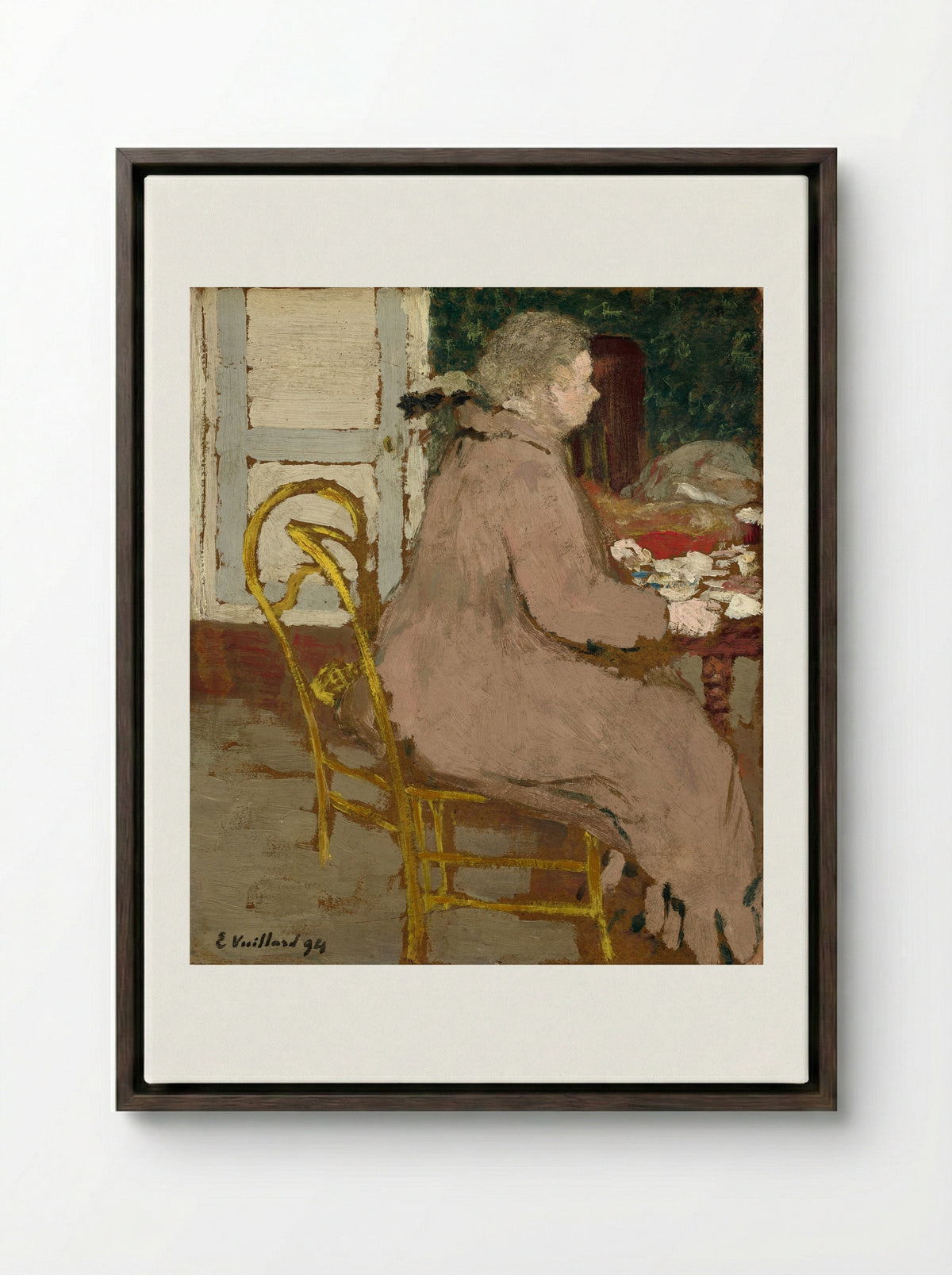 Breakfast - Édouard Vuillard - Framed Canvas Dark Wood