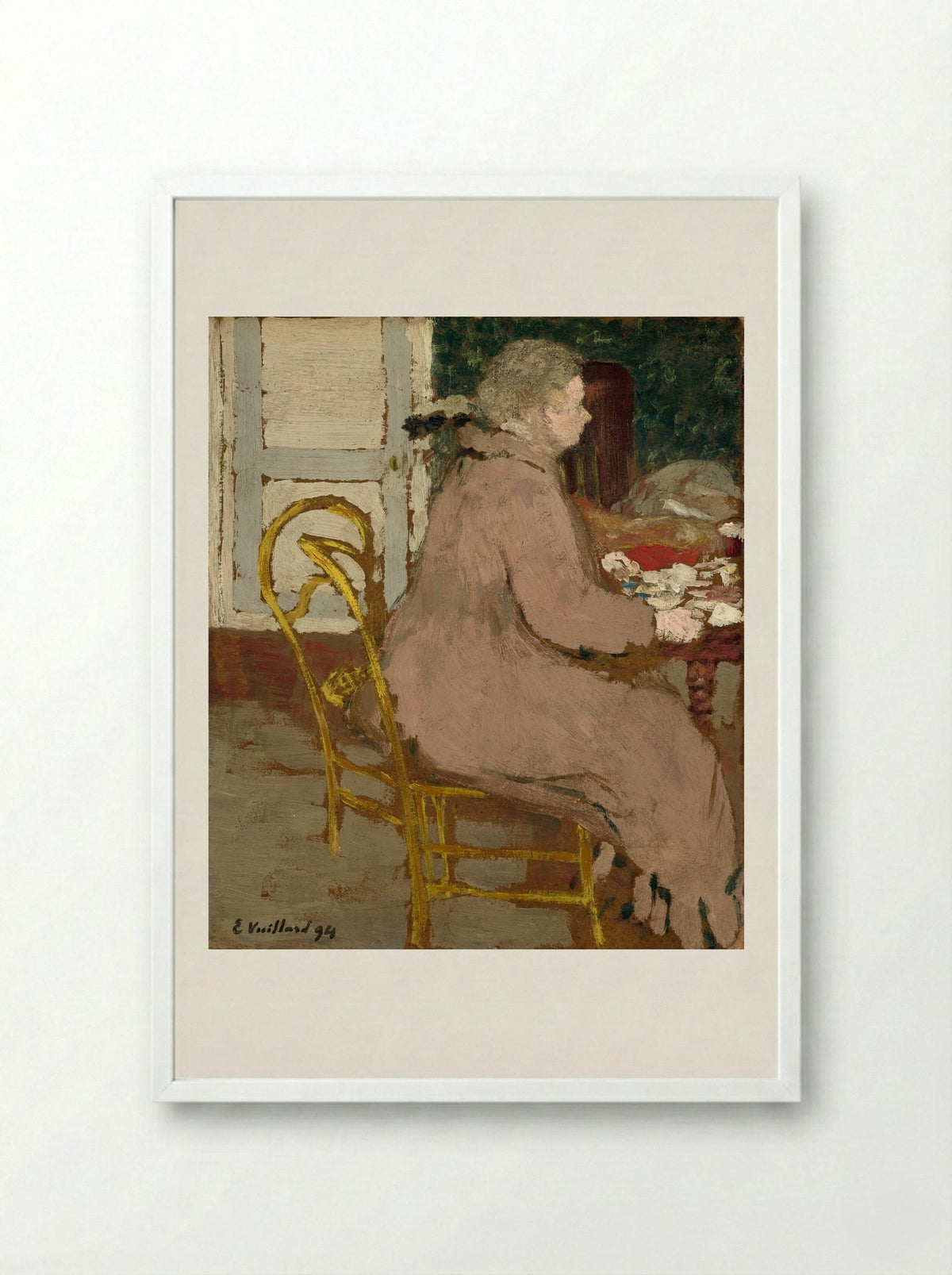 Breakfast - Édouard Vuillard - Framed Print White