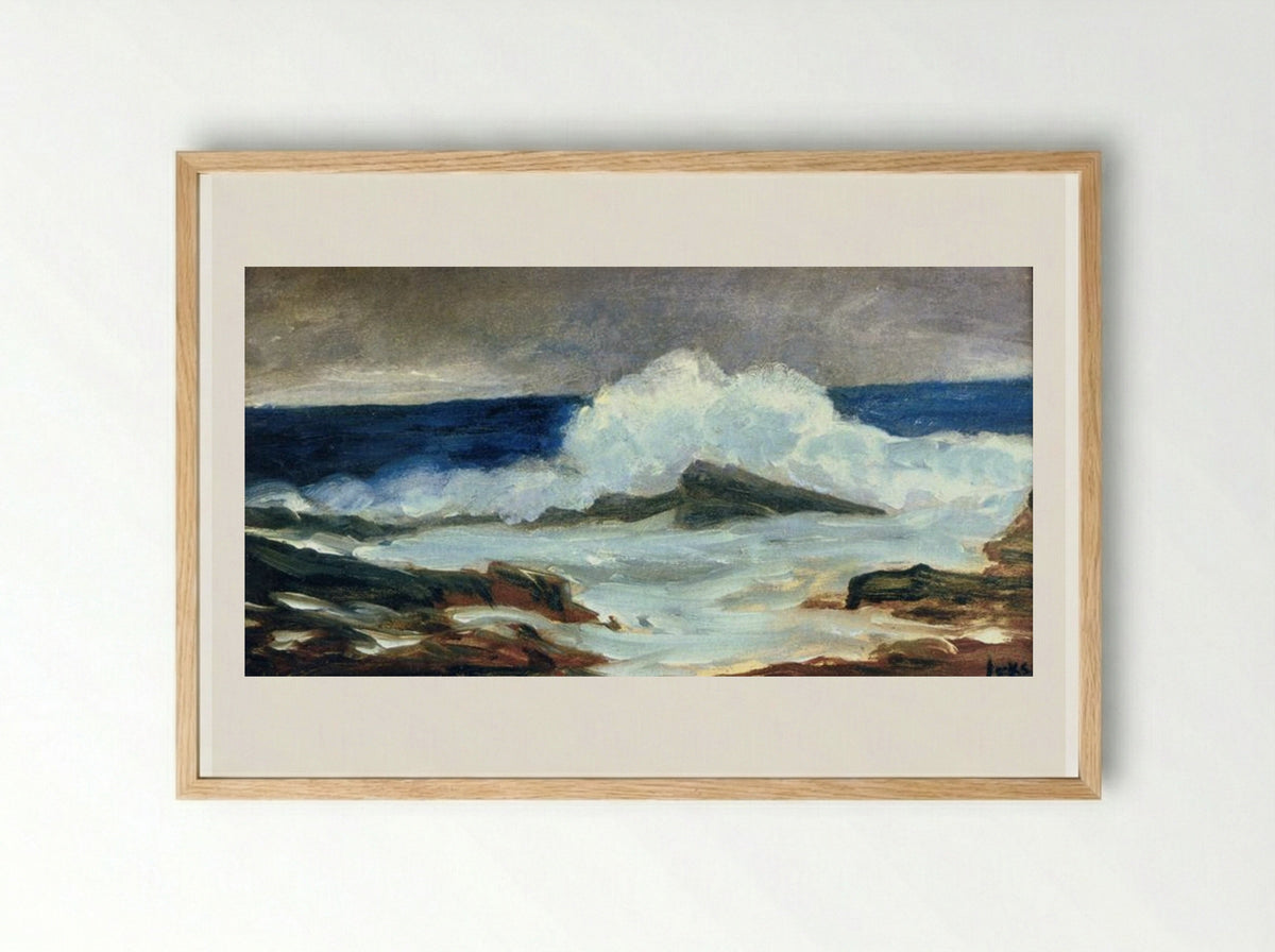 Breaking Surf - George Luks - Framed Print Wood