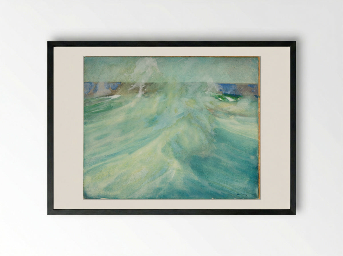 Breaking Wave - Charles Herbert Woodbury - Framed Print Black