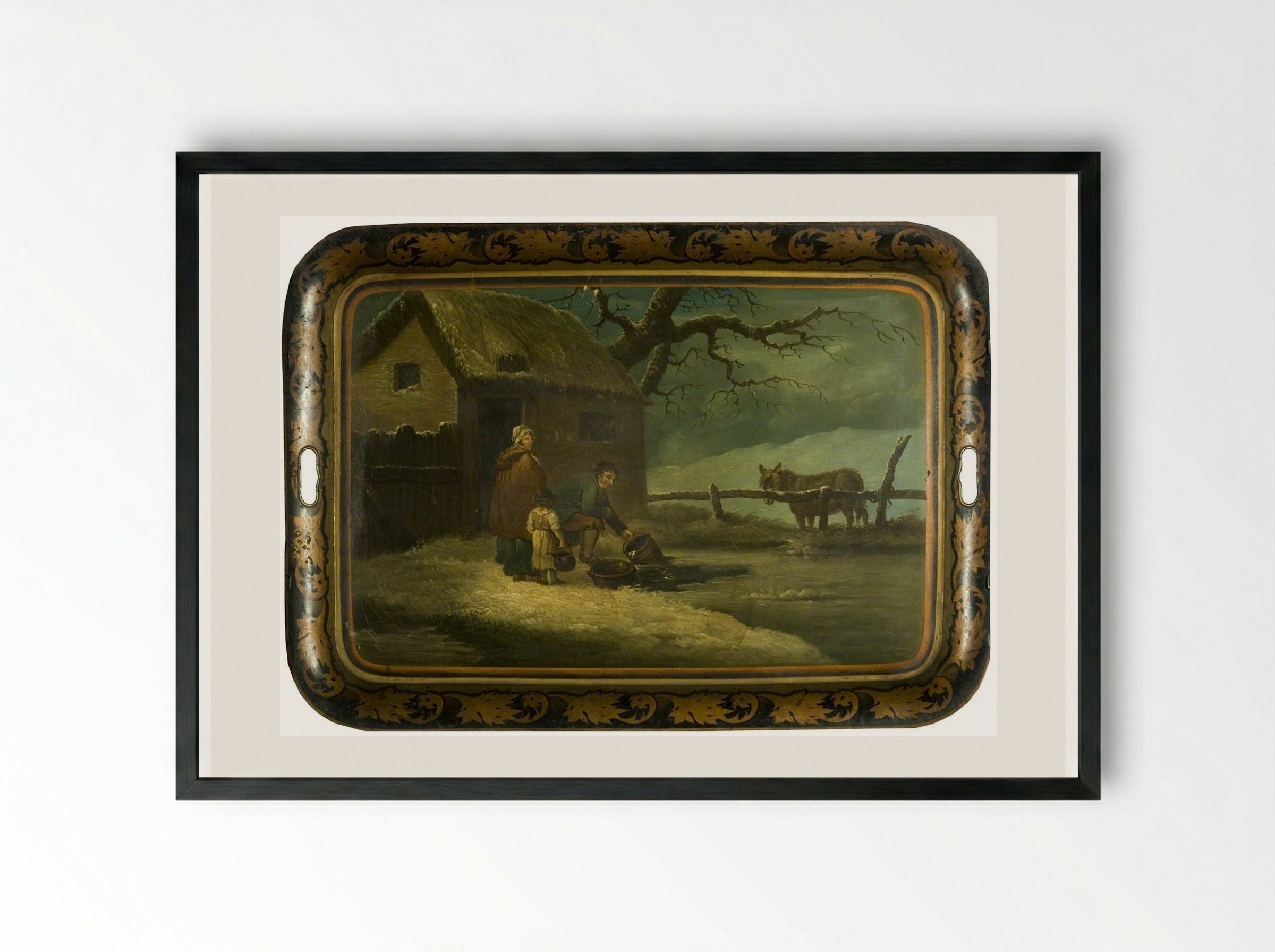 Breaking the Ice - George Morland - Framed Print Black