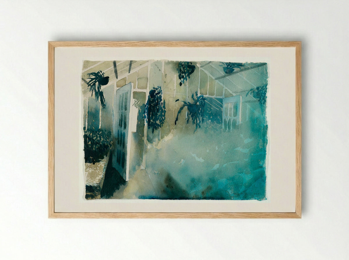 Breathing Space: Hanging Plants - Joel Janowitz - Framed Print Wood
