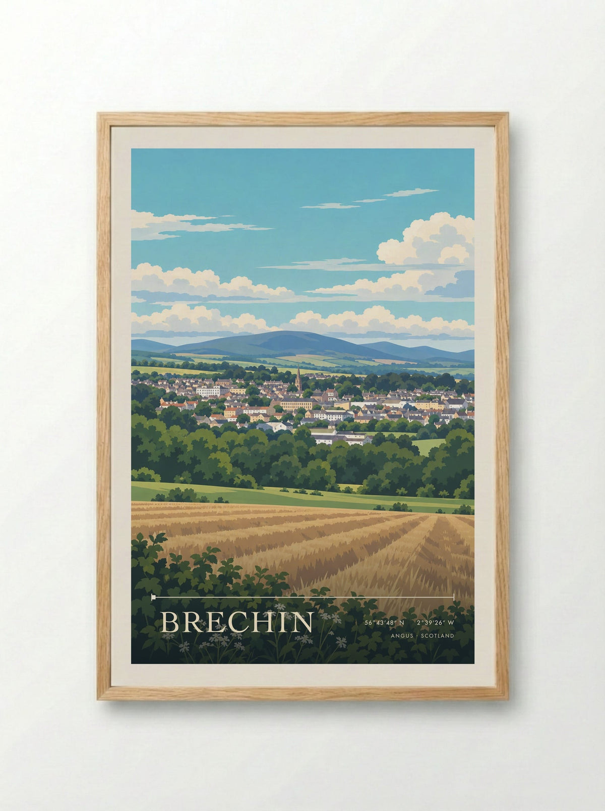 Brechin, Angus | Travel Poster - Framed Print Wood