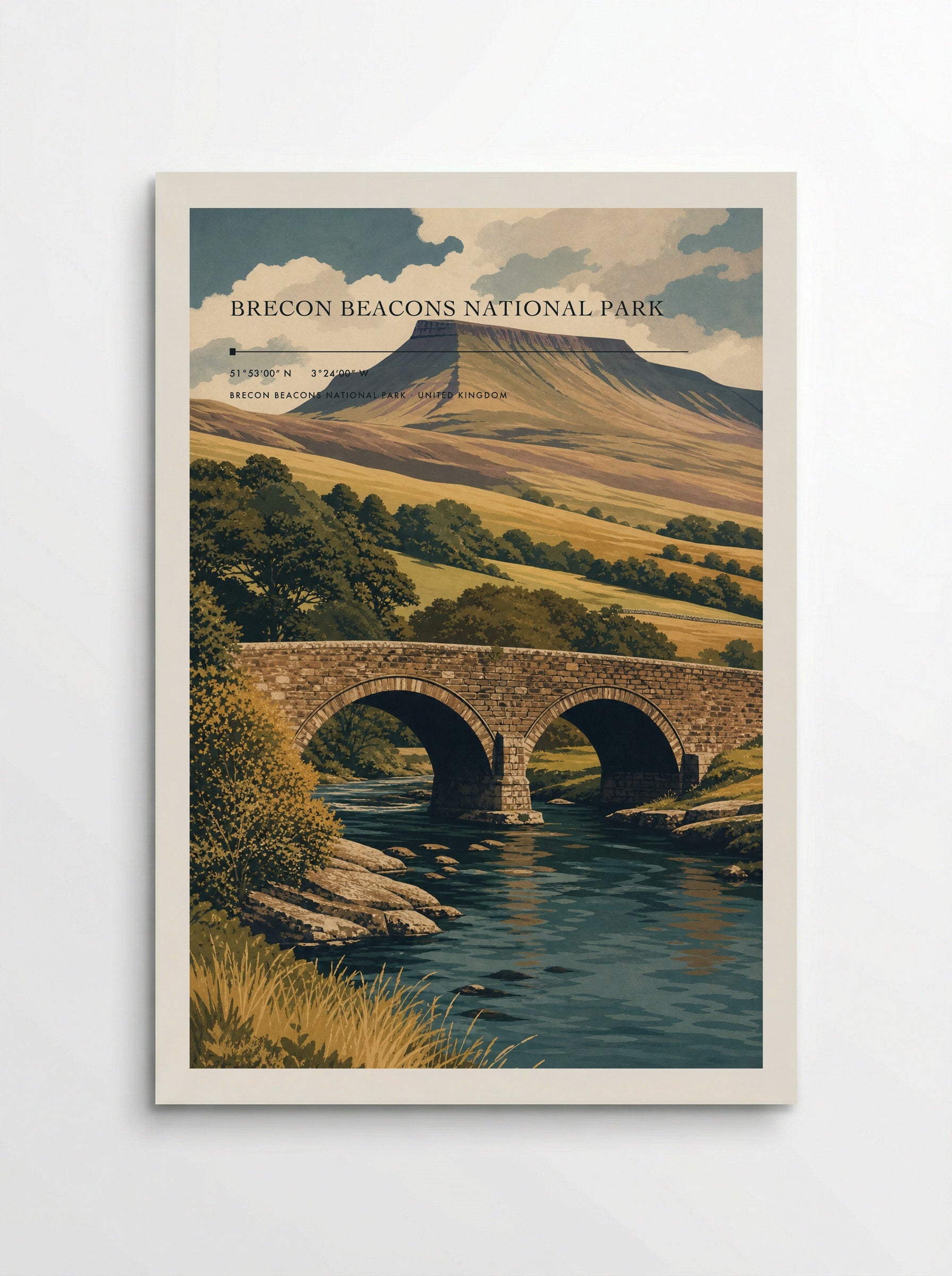 Brecon Beacons National Park United Kingdom Travel Poster - Poster