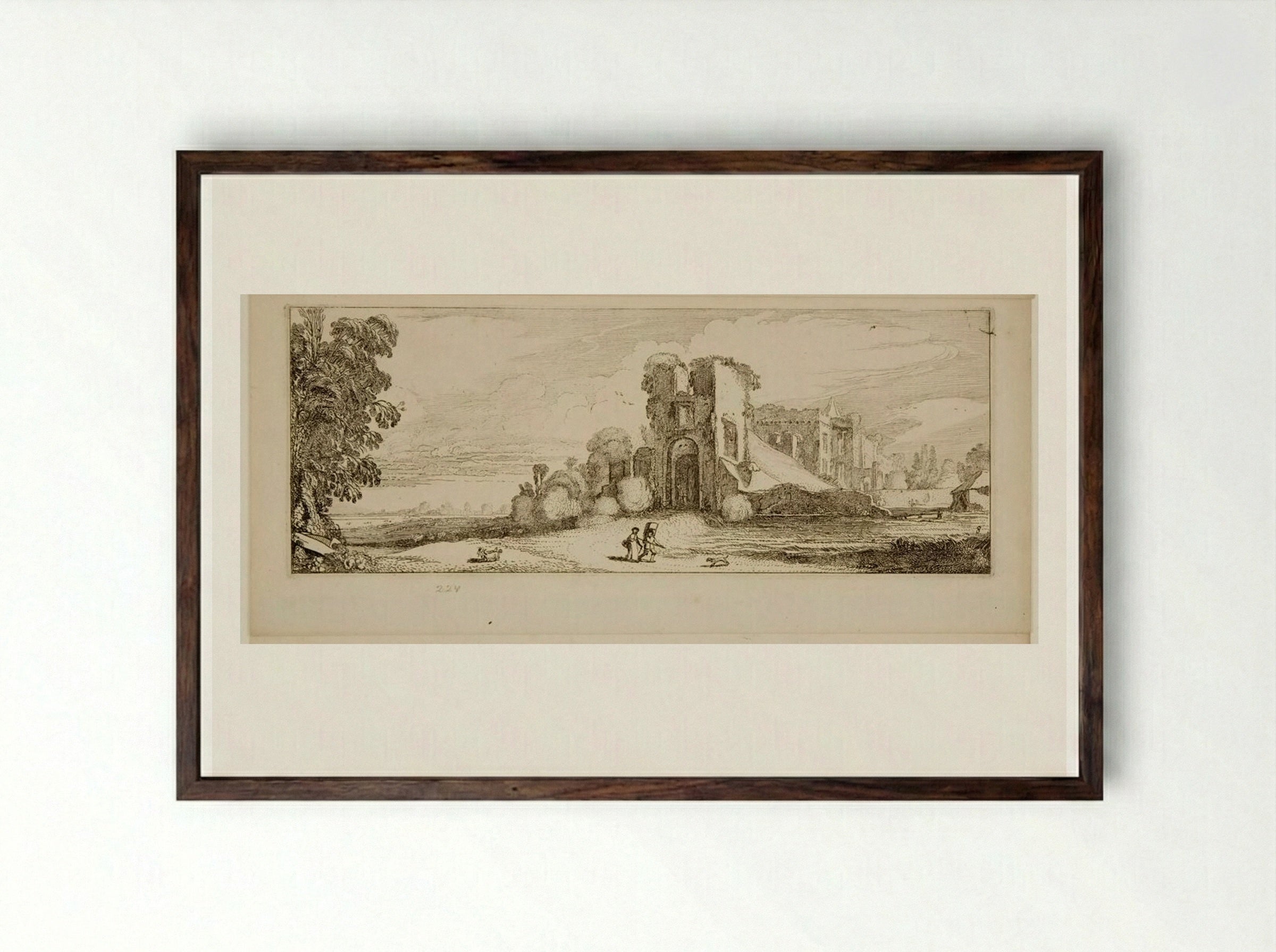 Brederode Castle - Jan van de Velde II - Framed Print Dark Wood