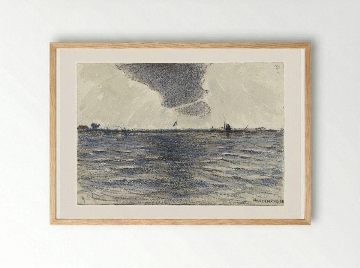 Breed water bij Hardinxveld - Adolf le Comte - Framed Print Wood