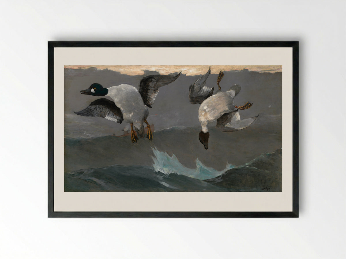 Breezing Up (A Fair Wind) - Winslow Homer - Framed Print Black