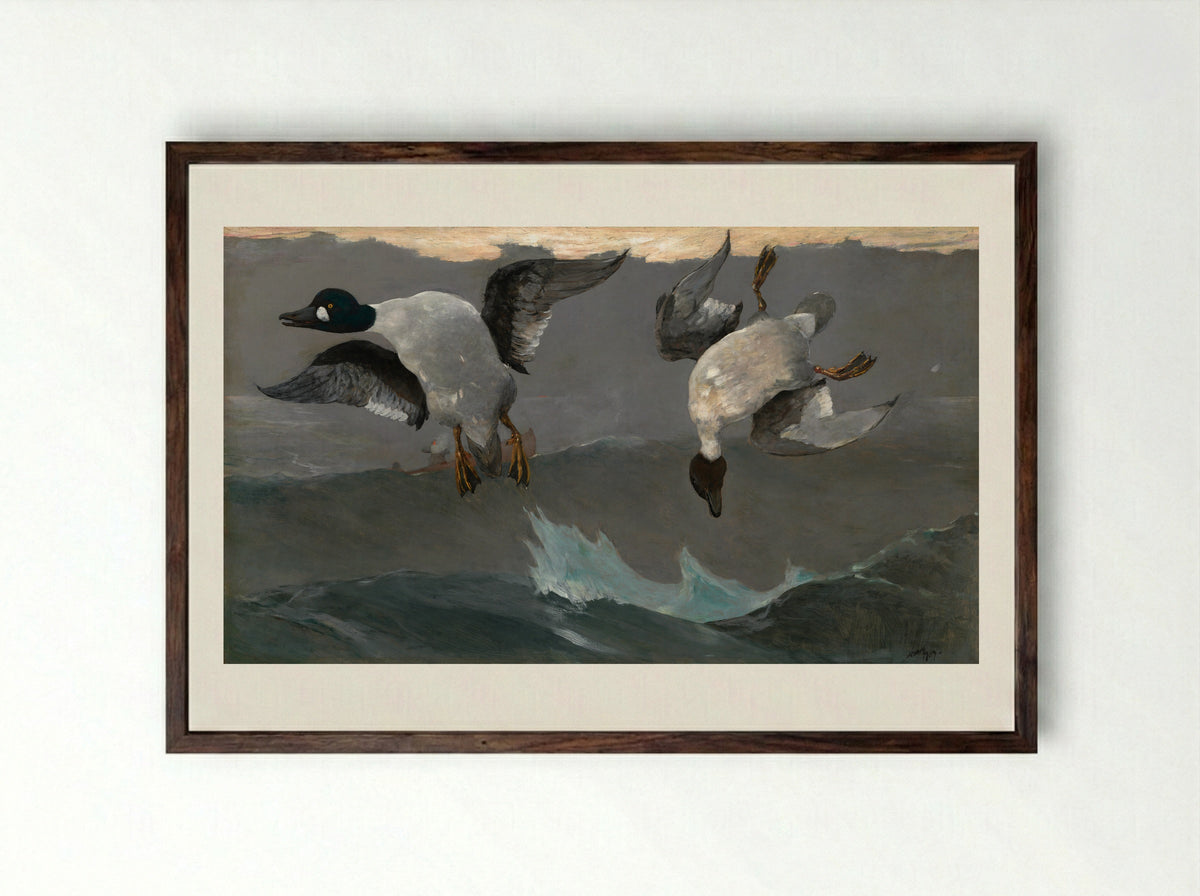Breezing Up (A Fair Wind) - Winslow Homer - Framed Print Dark Wood
