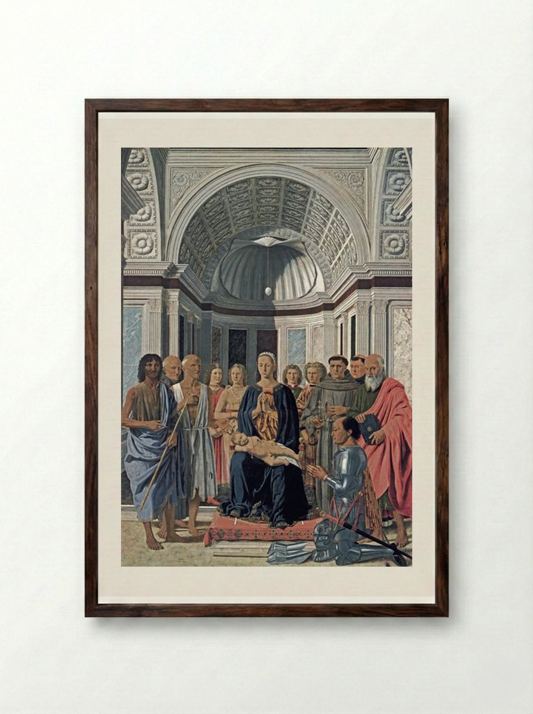 Brera Madonna - Piero della Francesca - Framed Print Dark Wood