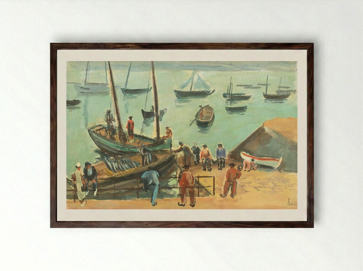 Bretania Port - Iosif Iser - Framed Print Dark Wood