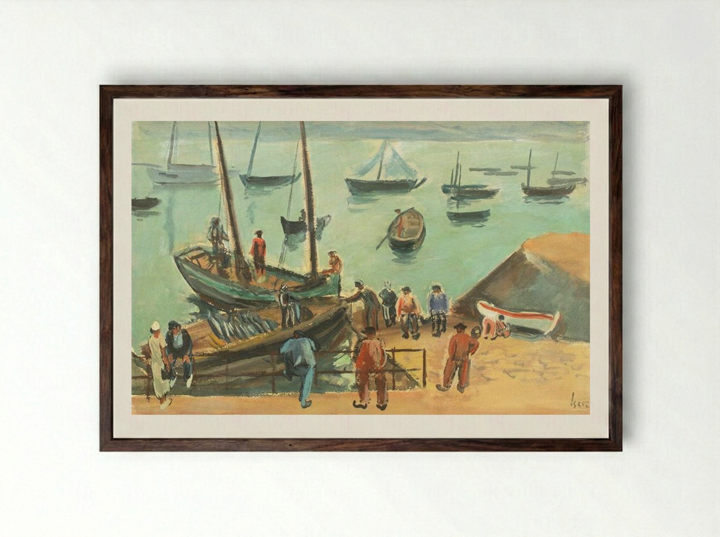Bretania Port - Iosif Iser - Framed Print Dark Wood