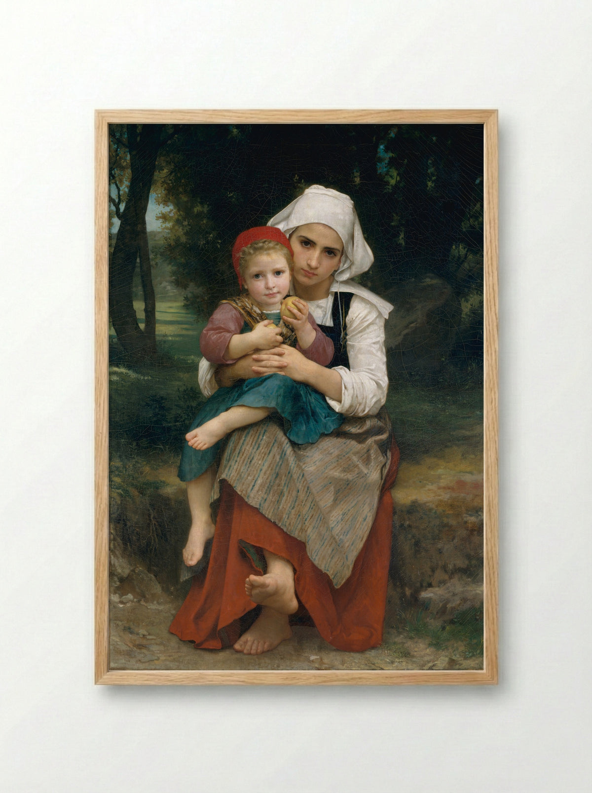 Breton Brother and Sister - William-Adolphe Bouguereau - Framed Print Wood