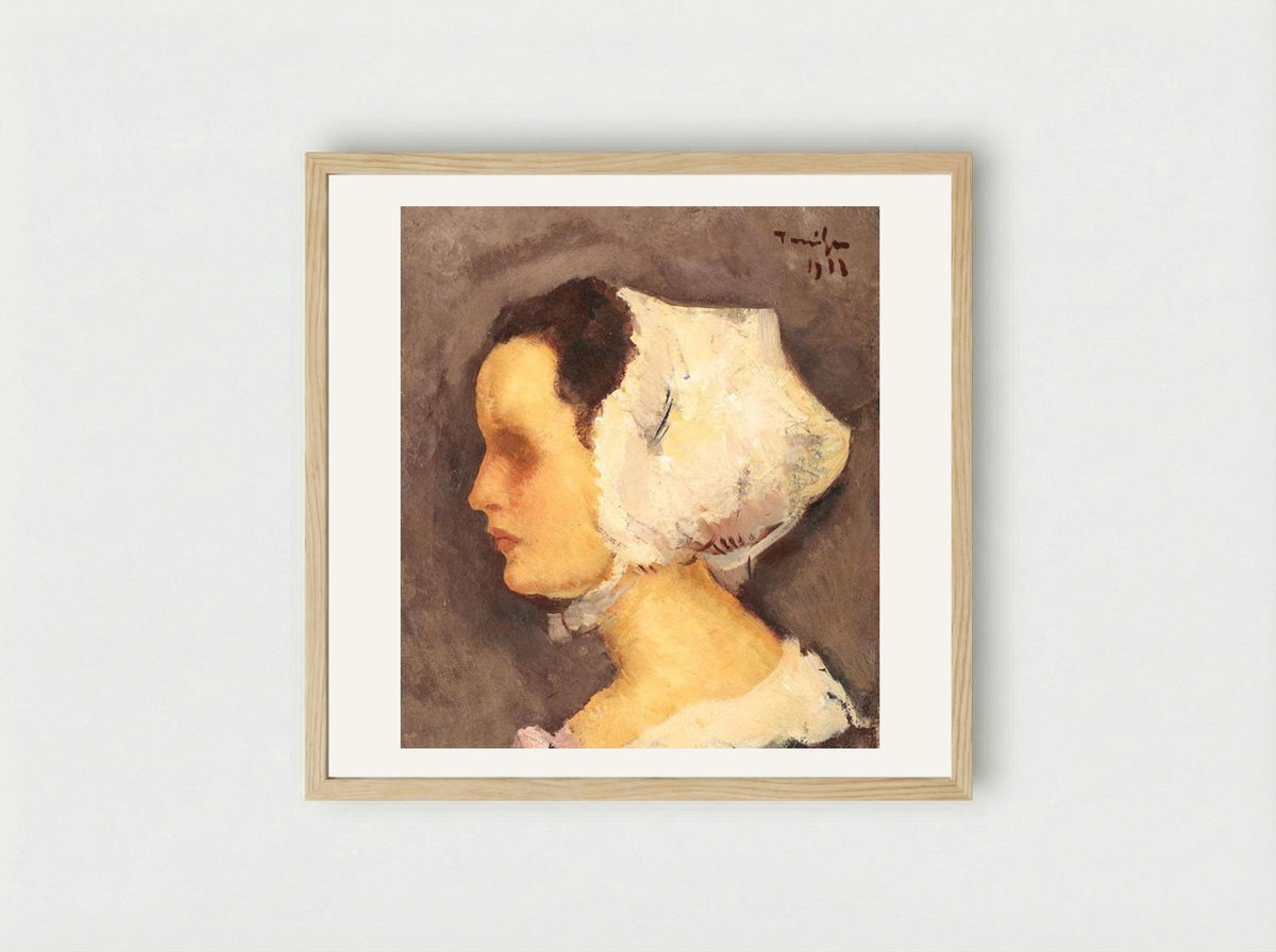 Breton Woman - Nicolae Tonitza - Framed Print Wood