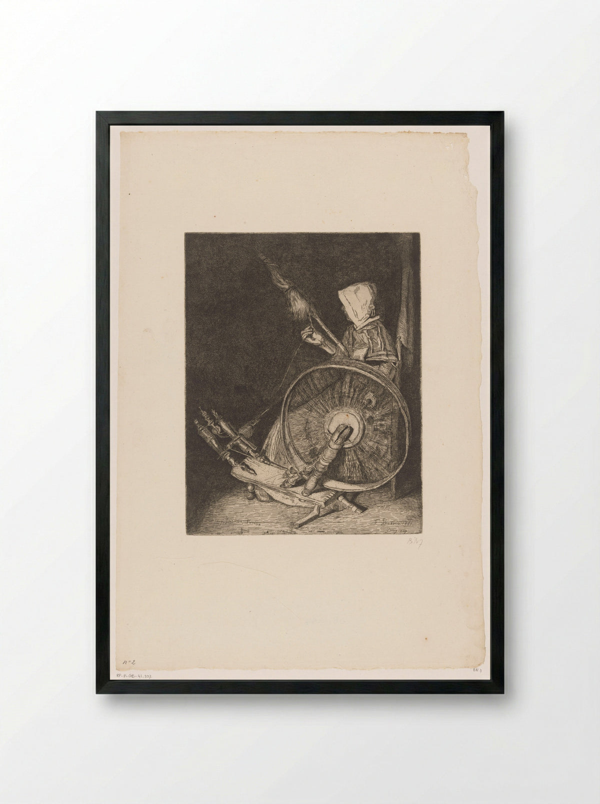 Bretonse spinster - François Bonvin - Framed Print Black
