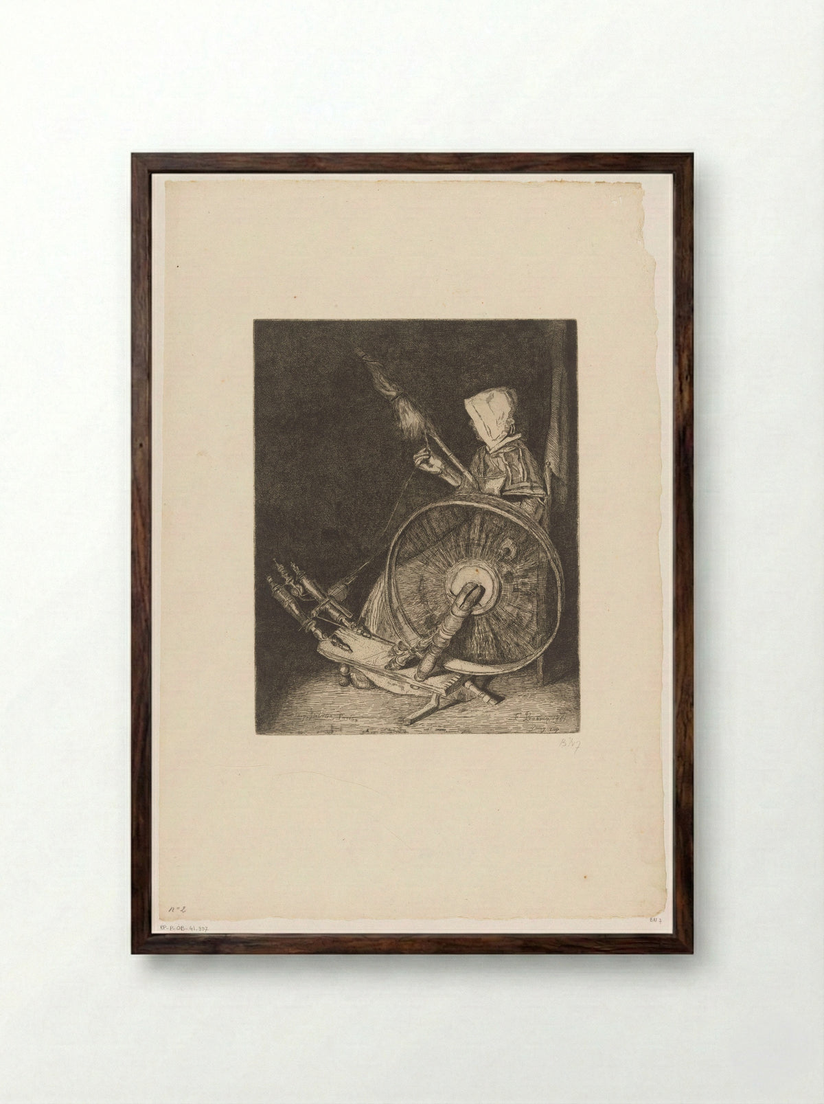 Bretonse spinster - François Bonvin - Framed Print Dark Wood