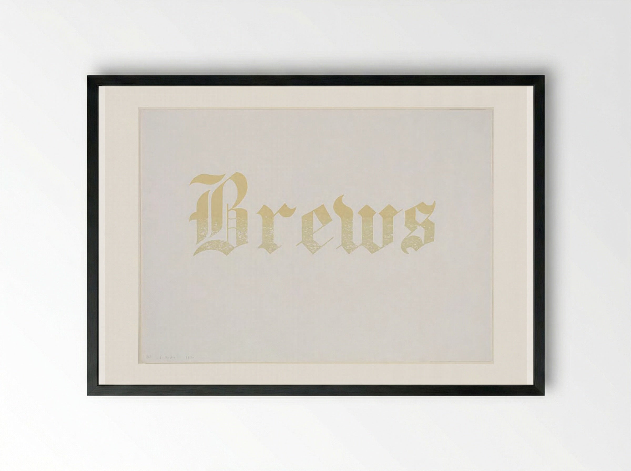 Brews - Edward Ruscha - Framed Print Black