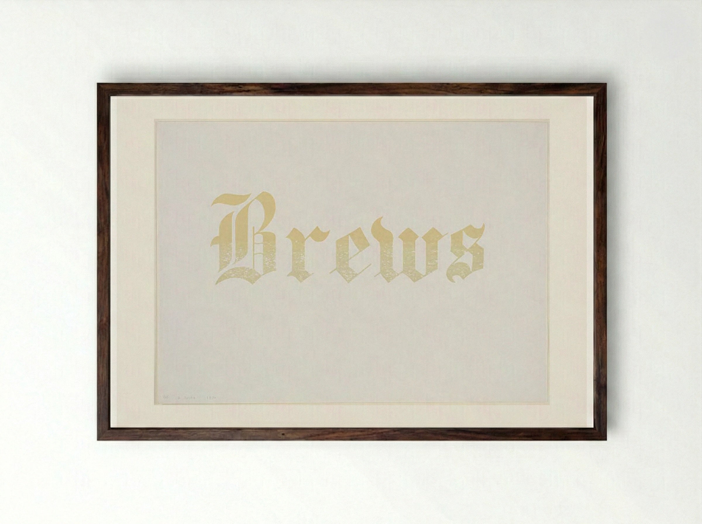 Brews - Edward Ruscha - Framed Print Dark Wood
