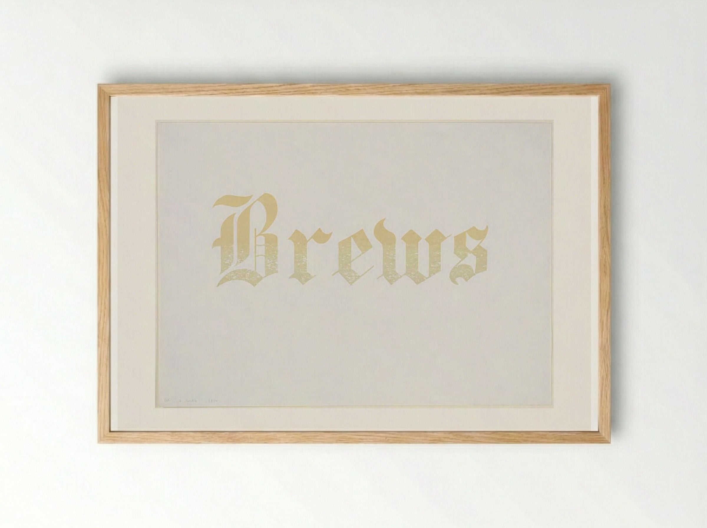 Brews - Edward Ruscha - Framed Print Wood